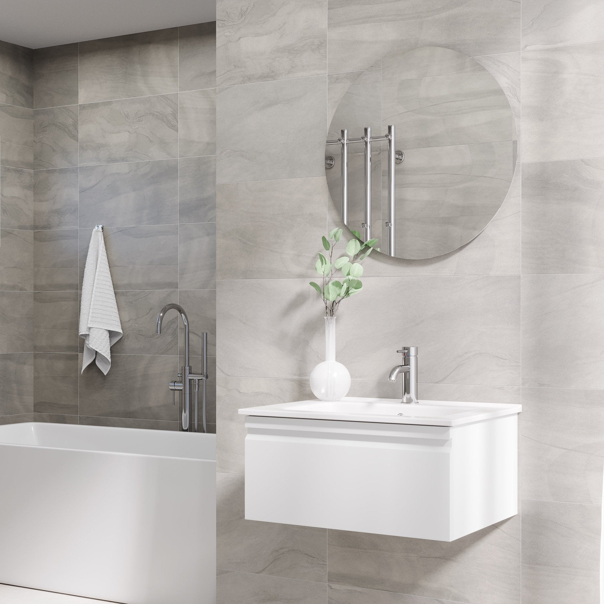 Kuberg Compact Badrumsmöbel, Vit Matt - Tvättställsskåp - BATH DELUXE - PRESTIGE - 89 - 060 - 54 - 01 - 30 - BATHDELUXE SWEDEN