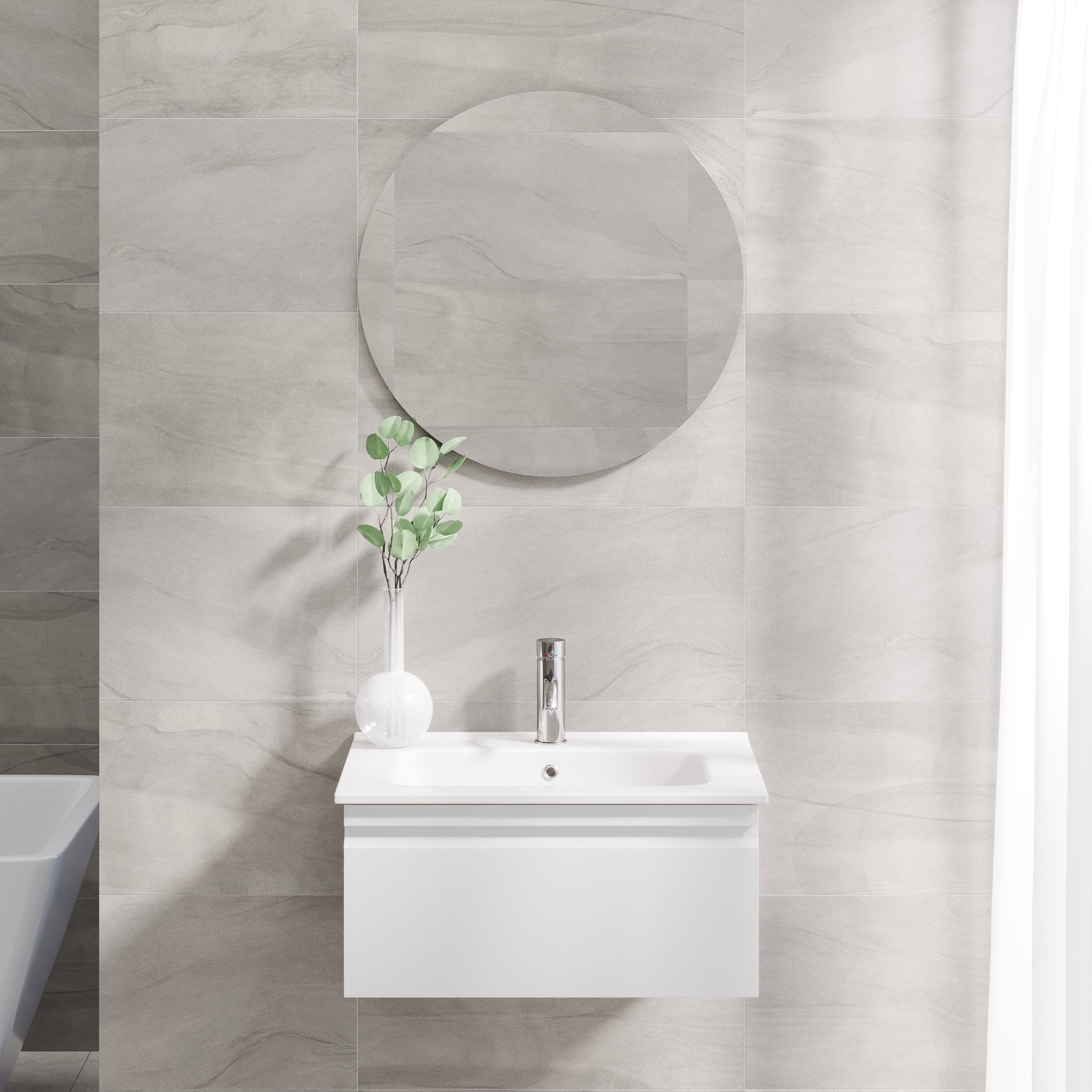 Kuberg Compact Badrumsmöbel, Vit Matt - Tvättställsskåp - BATH DELUXE - PRESTIGE - 89 - 060 - 54 - 01 - 30 - BATHDELUXE SWEDEN