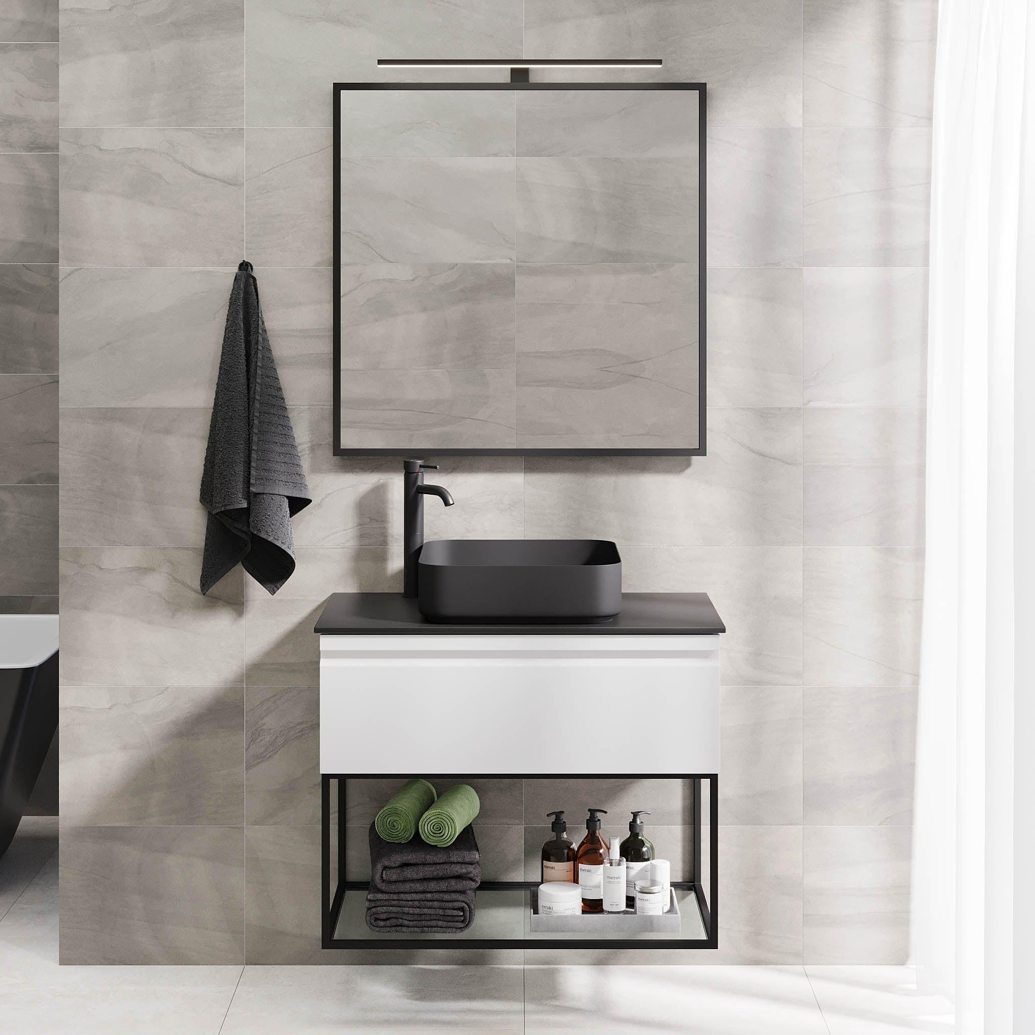 Kvalsund Badrumsmöbel, Vit Matt - Tvättställsskåp - BATH DELUXE - PRESTIGE - 89 - 080 - 25 - 01 - 30 - BATHDELUXE SWEDEN