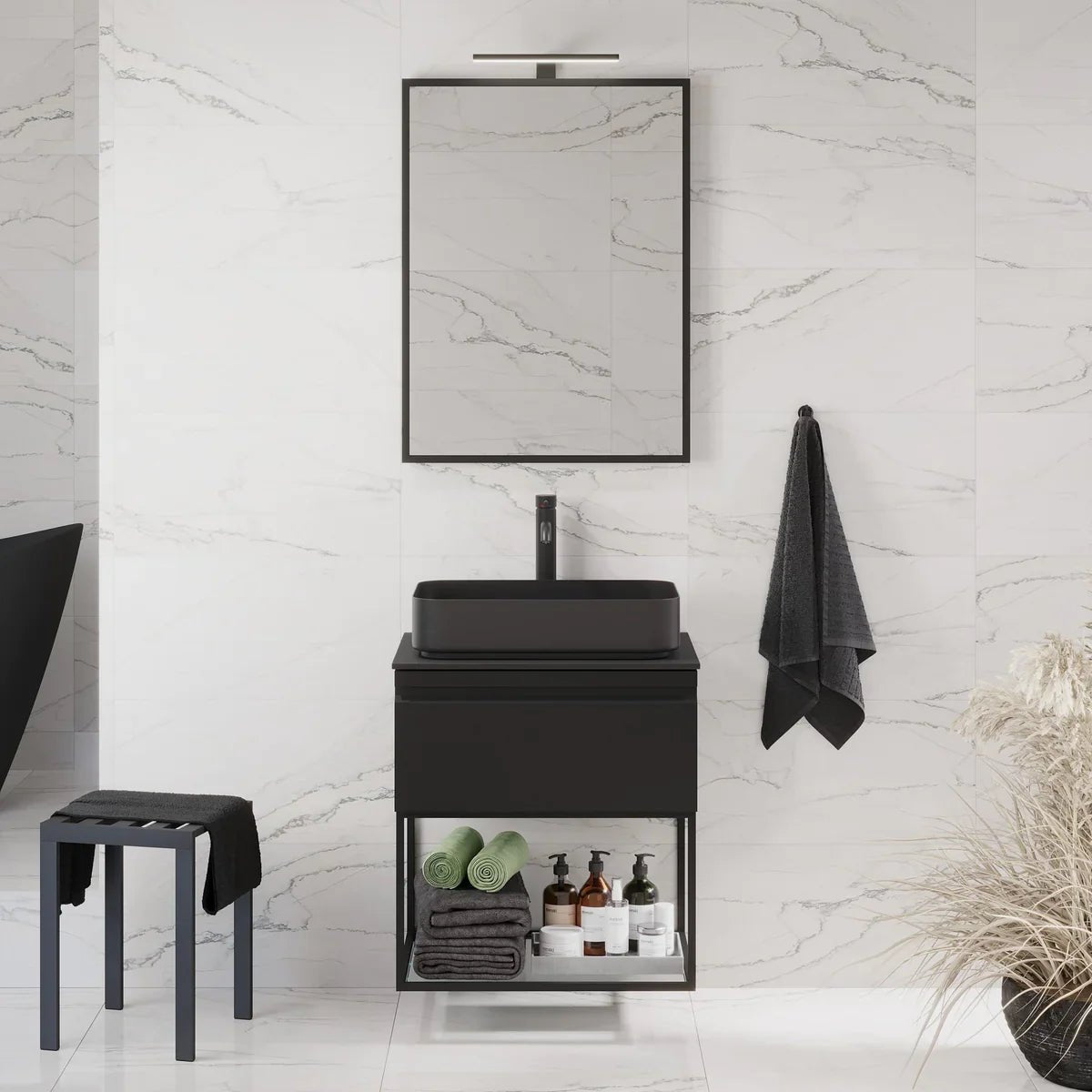 Kvitfjell Compact Badrumsmöbel, Svart Matt - Tvättställsskåp - BATH DELUXE - PRESTIGE - 89 - 080 - 33 - 02 - 30 - BATHDELUXE SWEDEN