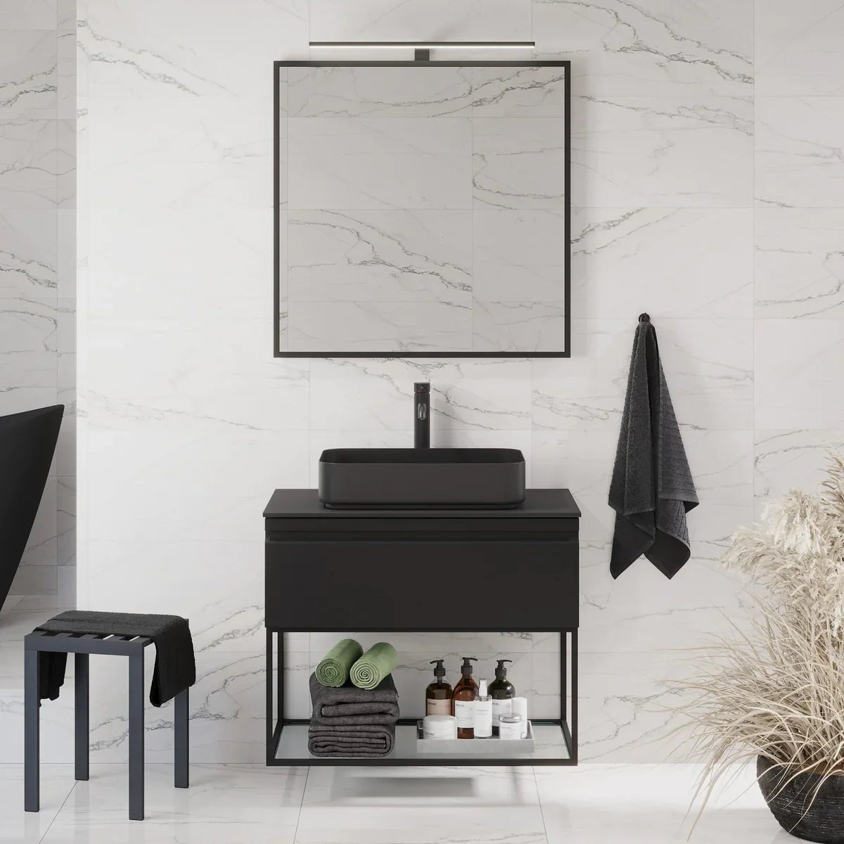 Kvitfjell Compact Badrumsmöbel, Svart Matt - Tvättställsskåp - BATH DELUXE - PRESTIGE - 89 - 080 - 33 - 02 - 30 - BATHDELUXE SWEDEN