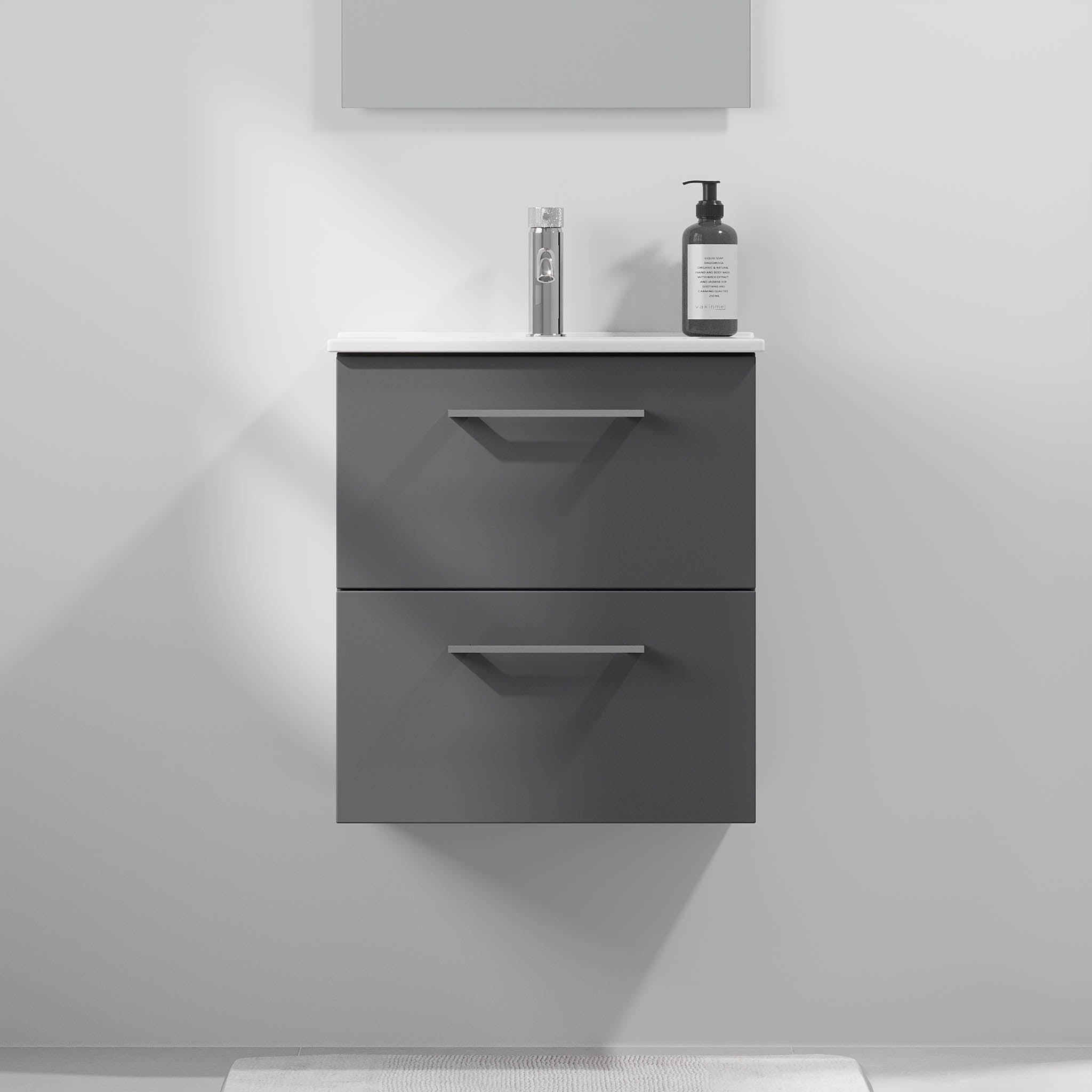 Magnor Badrumsmöbel Slimline med Lådor, Antracitgrå - Tvättställsskåp - BATH DELUXE - EXCLUSIVE - 75 - 050 - 70 - 43 - 41 - BATHDELUXE SWEDEN