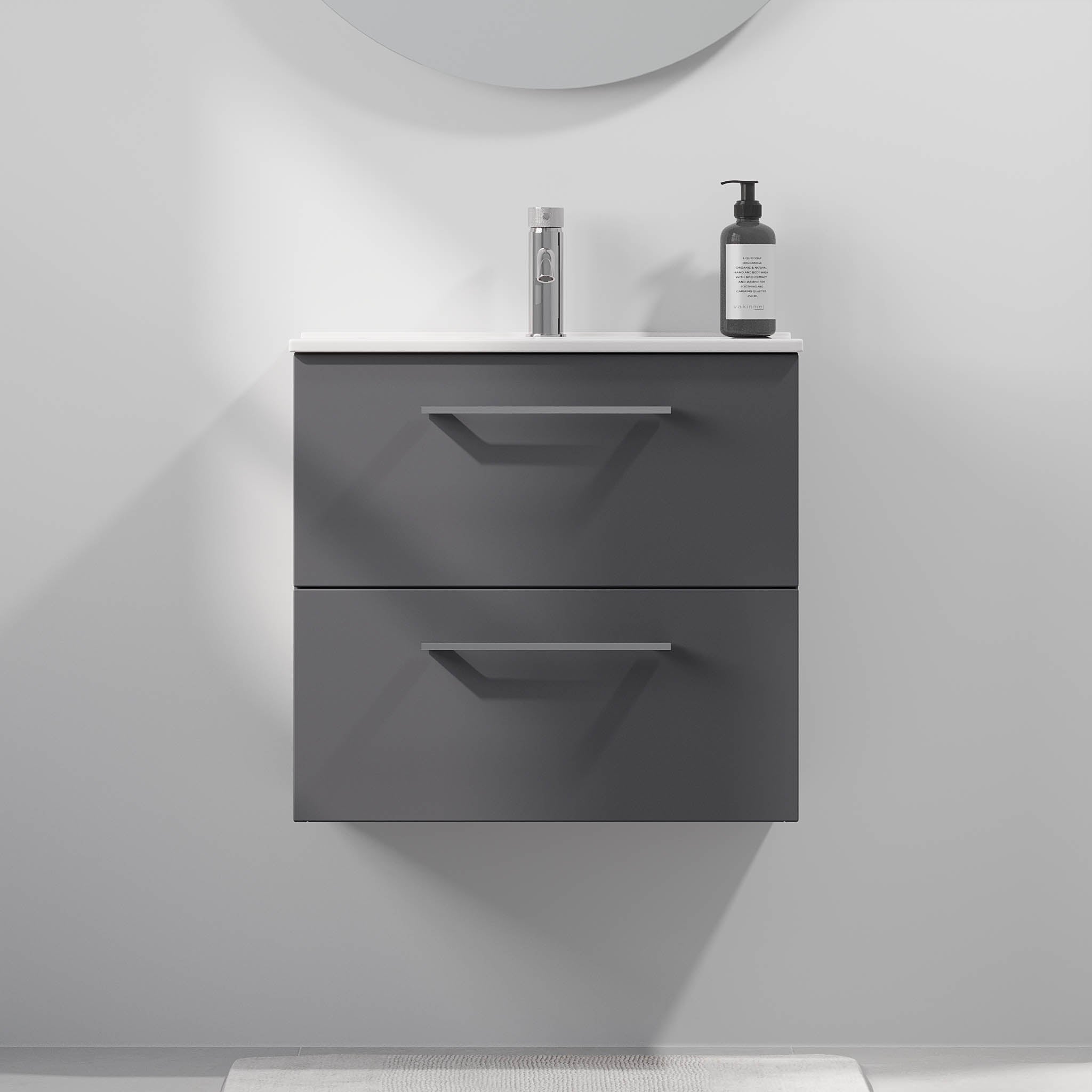 Magnor Badrumsmöbel Slimline med Lådor, Antracitgrå - Tvättställsskåp - BATH DELUXE - EXCLUSIVE - 75 - 060 - 70 - 43 - 41 - BATHDELUXE SWEDEN
