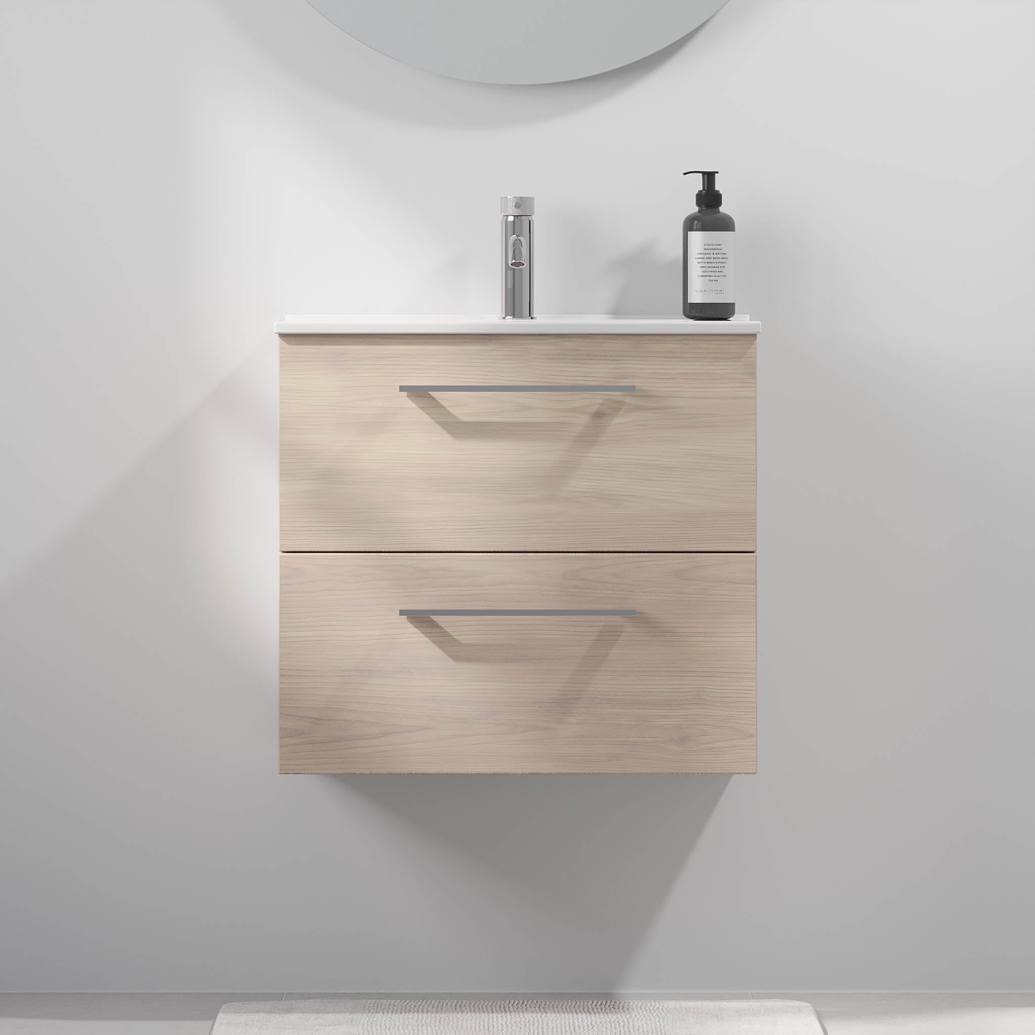 Magnor Badrumsmöbel Slimline med Lådor, Ljus Trä - Tvättställsskåp - BATH DELUXE - EXCLUSIVE - 75 - 060 - 70 - 33 - 41 - BATHDELUXE SWEDEN
