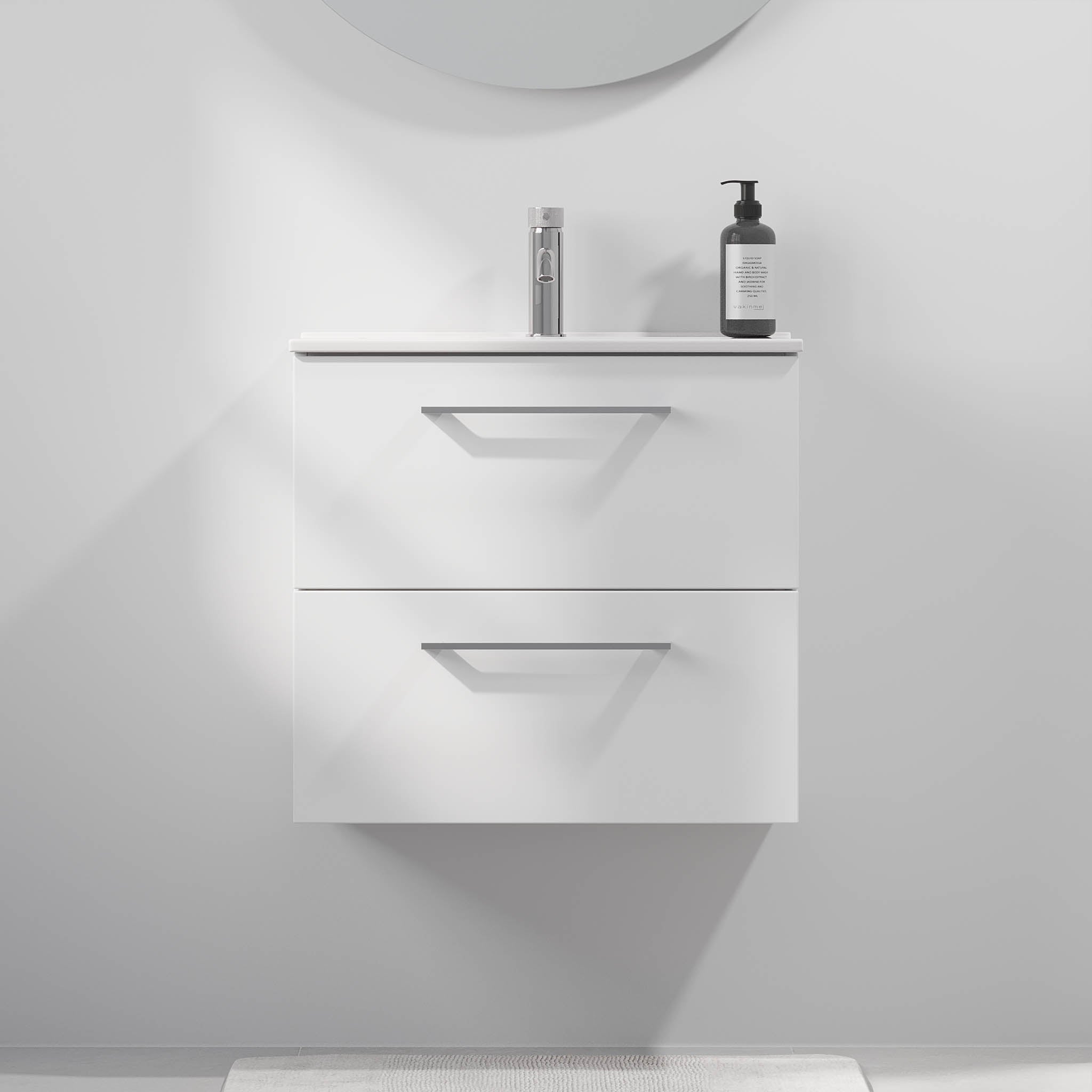 Magnor Badrumsmöbel Slimline med Lådor, Vit Matt - Tvättställsskåp - BATH DELUXE - EXCLUSIVE - 75 - 060 - 70 - 01 - 41 - BATHDELUXE SWEDEN