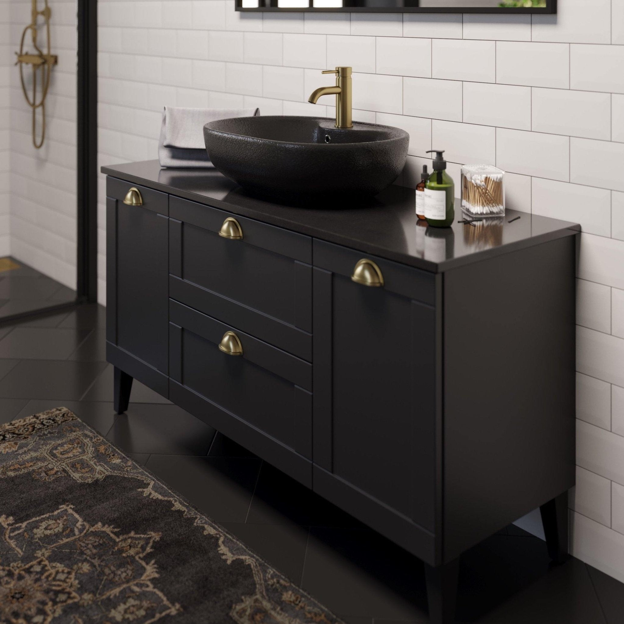 Nedstrand Badrumsmöbel - Tvättställsskåp - BATH DELUXE - PRESTIGE - 71 - 130 - 12 - 02 - 40 - BATHDELUXE SWEDEN