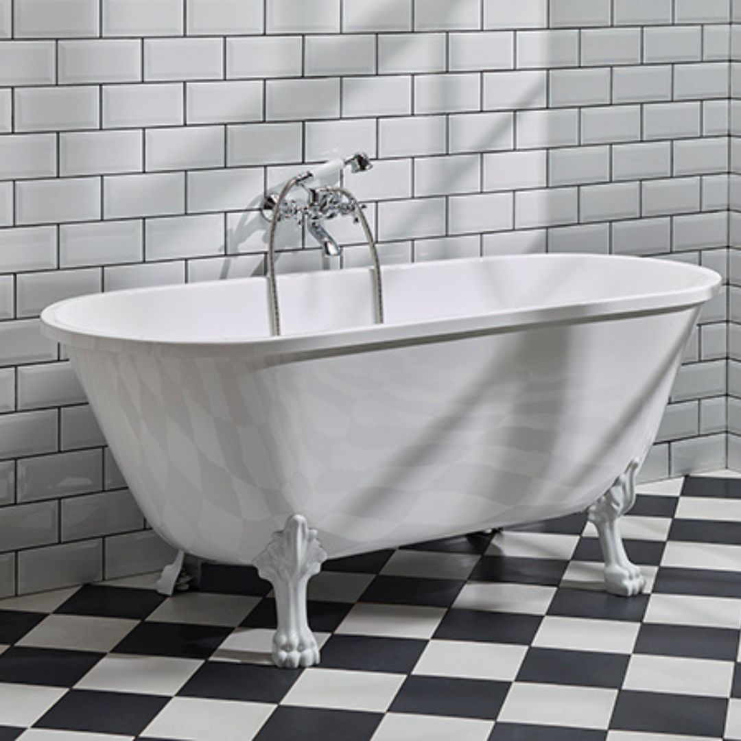 Rønne Tassbadkar med Lejontassar, Vit Högblank - Fristående Badkar - BATH DELUXE - EXCLUSIVE - 47 - 160 - 64 - 11 - 40 - BATHDELUXE SWEDEN
