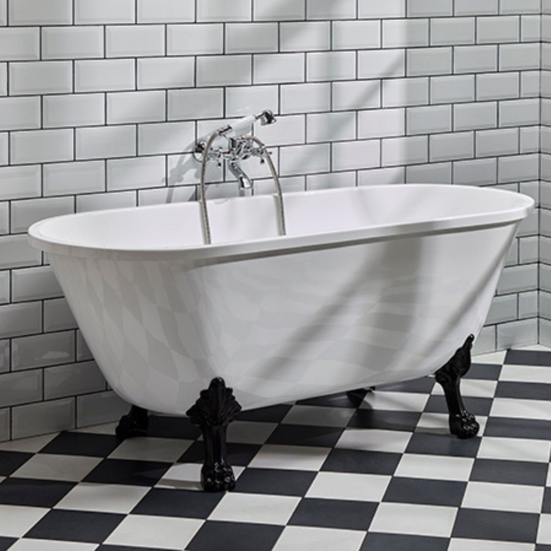 Rønne Tassbadkar med Lejontassar, Vit Högblank - Fristående Badkar - BATH DELUXE - EXCLUSIVE - 47 - 160 - 64 - 12 - 40 - BATHDELUXE SWEDEN