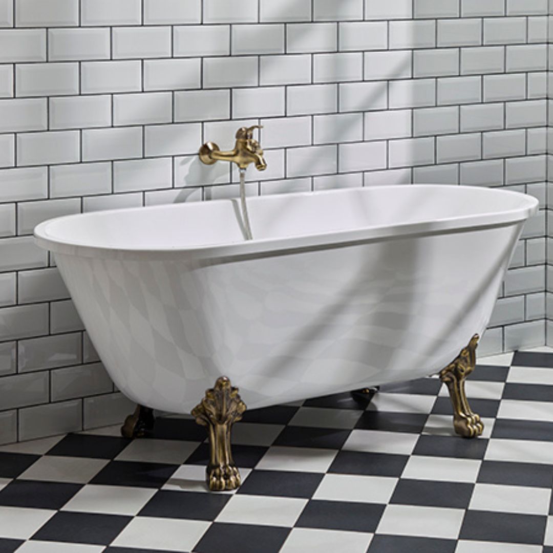 Rønne Tassbadkar med Lejontassar, Vit Högblank - Fristående Badkar - BATH DELUXE - EXCLUSIVE - 47 - 160 - 64 - 65 - 40 - BATHDELUXE SWEDEN
