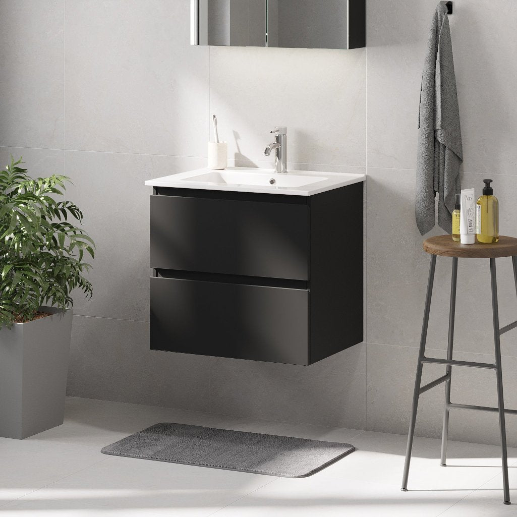 Saltnes Badrumsmöbel, Svart Matt - Tvättställsskåp - BATH DELUXE - PRESTIGE - 73 - 060 - 50 - 02 - 40 - BATHDELUXE SWEDEN