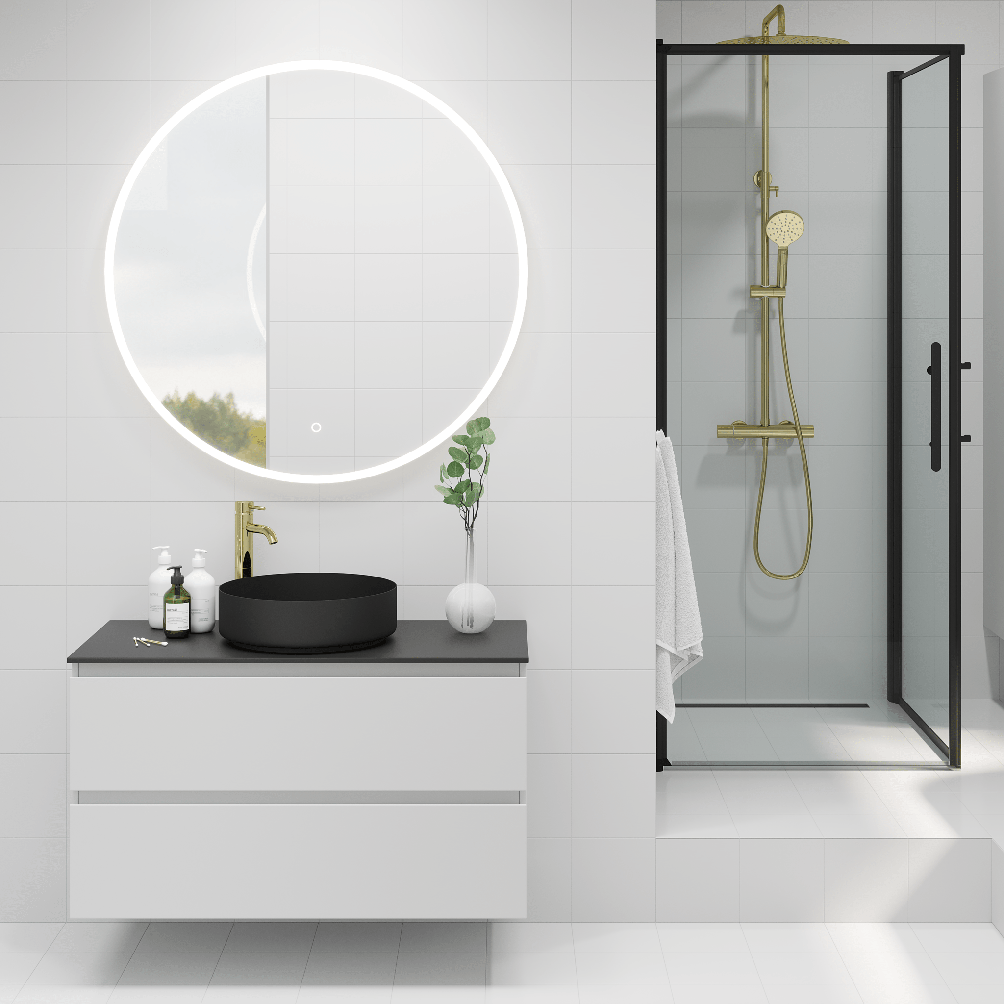 Sandvika Bänkskiva i kompakt laminat, Svart - Bänkskivor - BATH DELUXE - PRESTIGE - 06 - 060 - 30 - 02 - 00 - BATHDELUXE SWEDEN