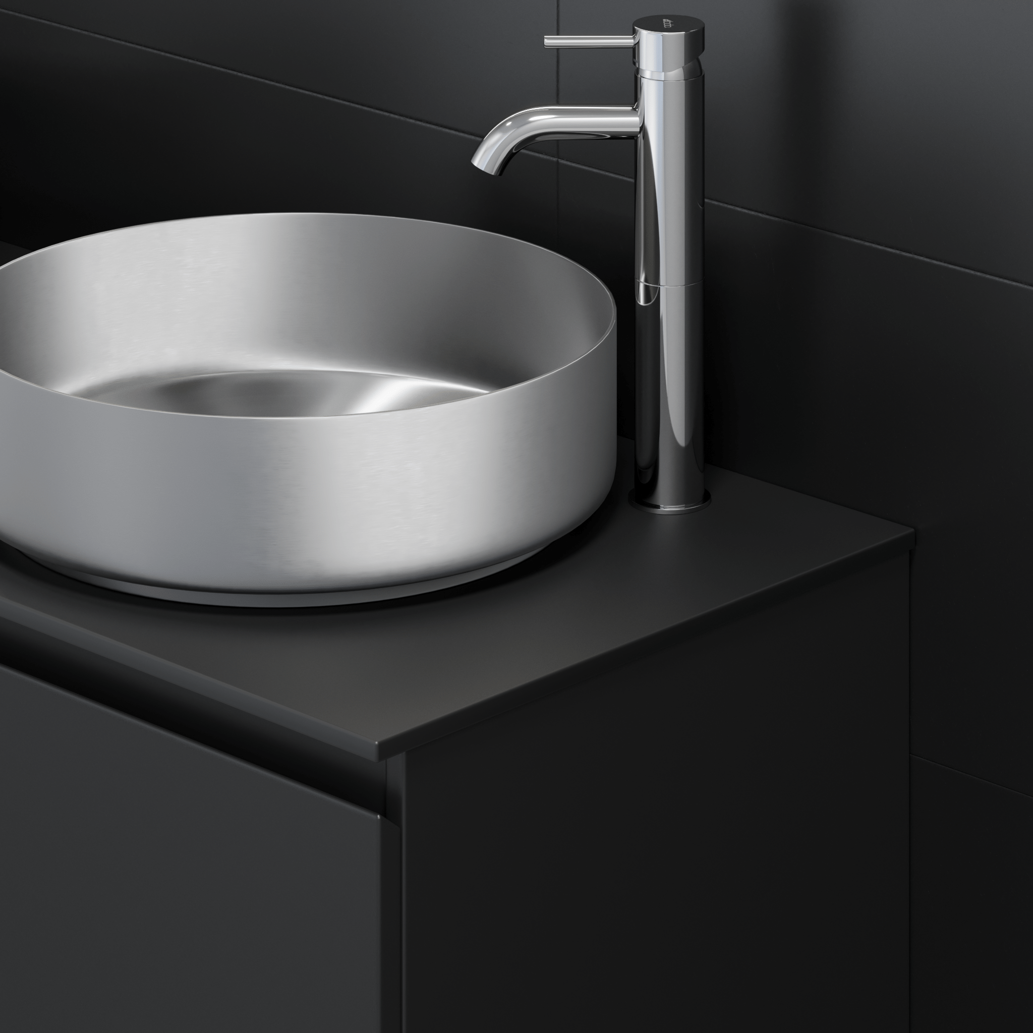 Sandvika Bänkskiva i kompakt laminat, Svart - Bänkskivor - BATH DELUXE - PRESTIGE - 06 - 060 - 30 - 02 - 00 - BATHDELUXE SWEDEN