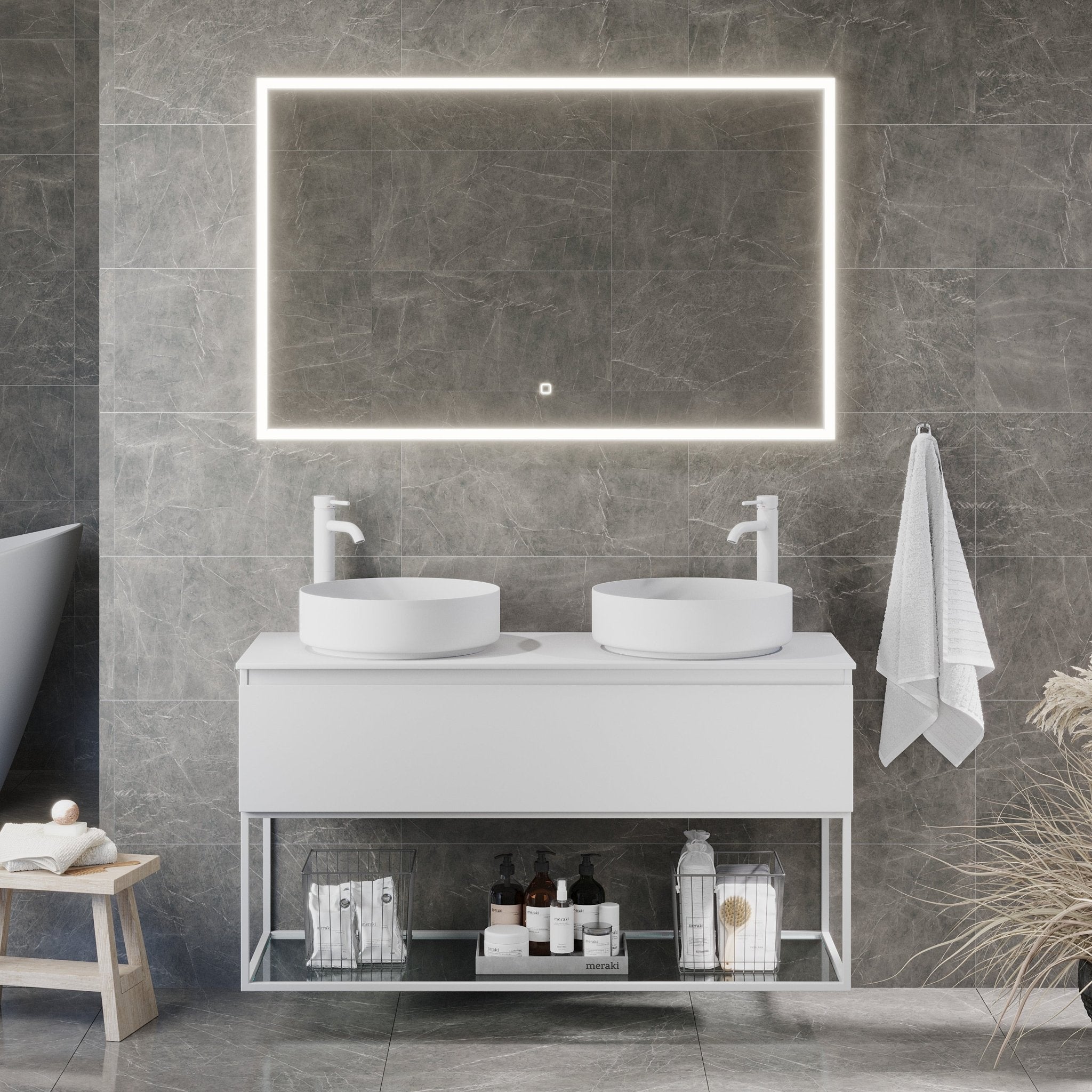 Selbu Compact Badrumsmöbel, Vit Matt - Tvättställsskåp - BATH DELUXE - PRESTIGE - 88 - 060 - 36 - 01 - 30 - BATHDELUXE SWEDEN