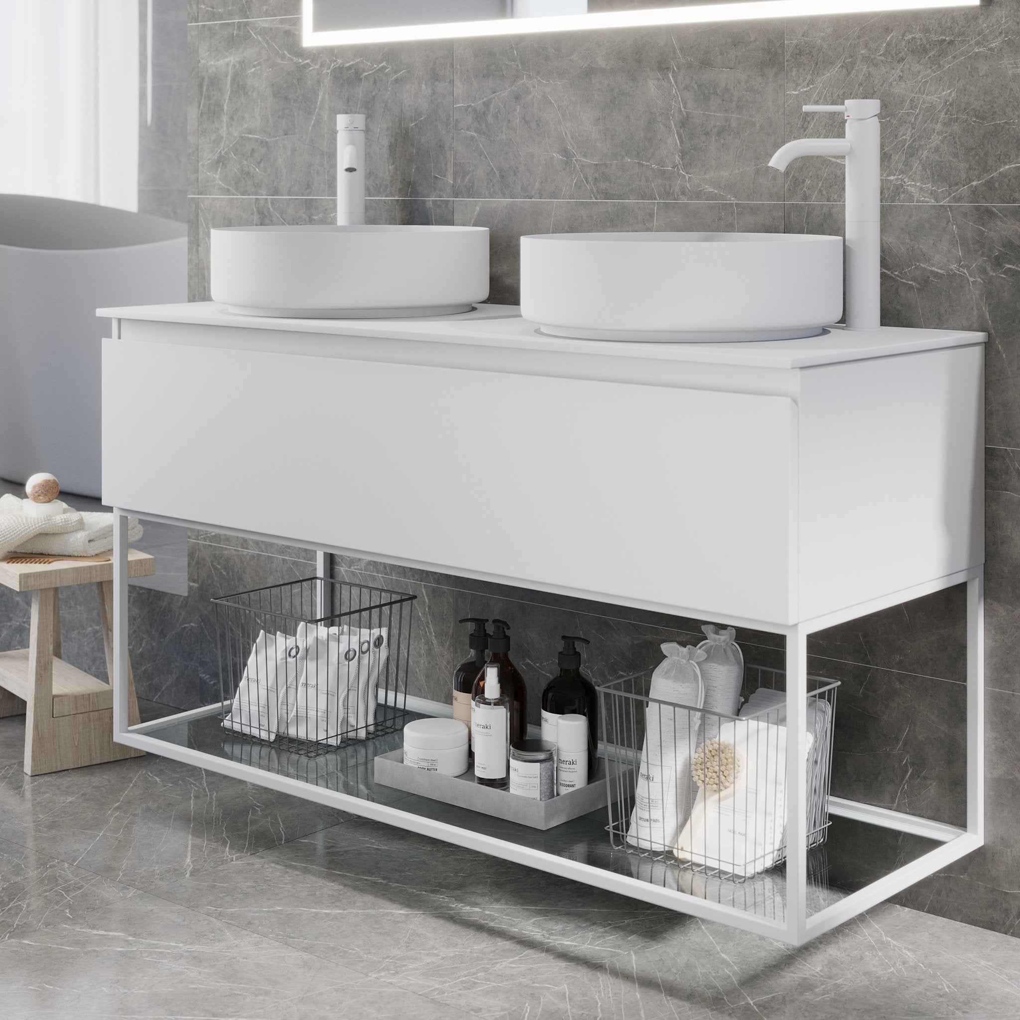 Selbu Compact Badrumsmöbel, Vit Matt - Tvättställsskåp - BATH DELUXE - PRESTIGE - 88 - 060 - 36 - 01 - 30 - BATHDELUXE SWEDEN