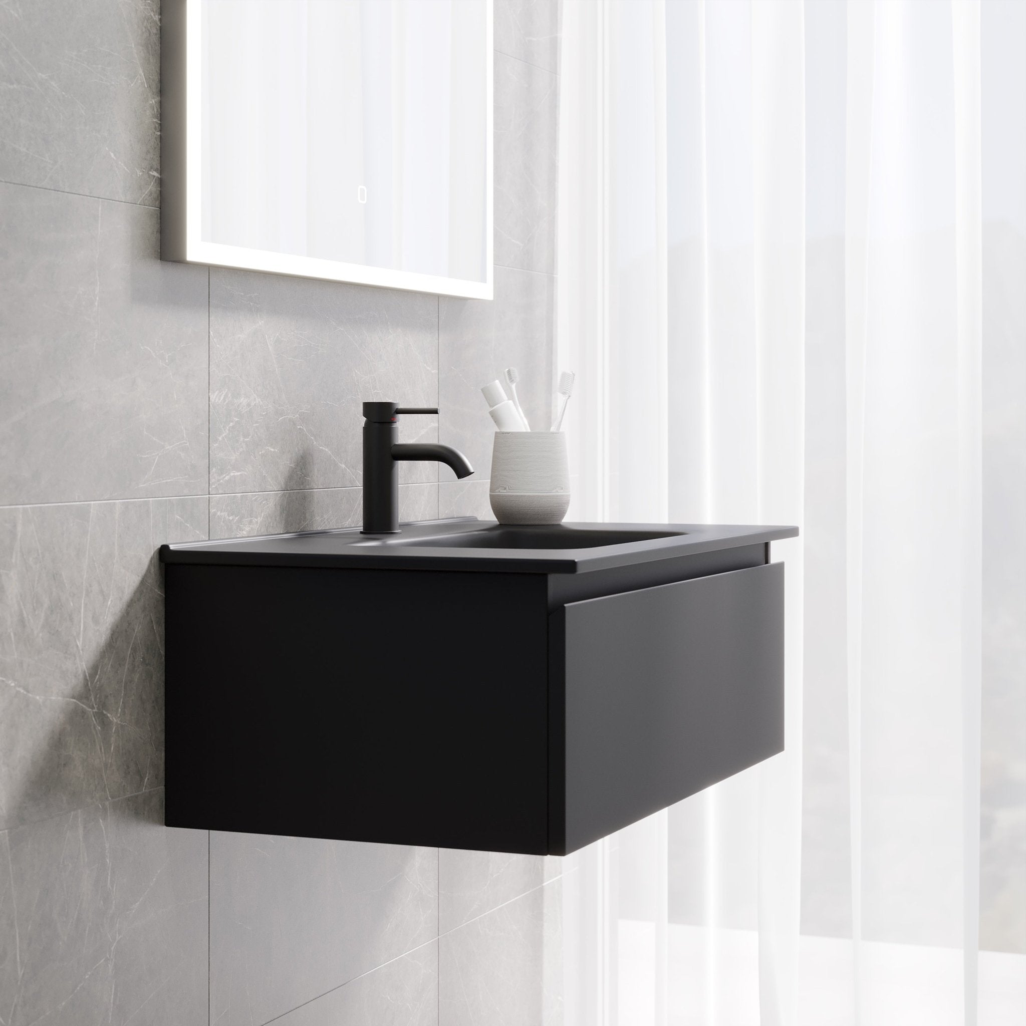 Selnes Compact Badrumsmöbel, Svart Matt - Tvättställsskåp - BATH DELUXE - PRESTIGE - 88 - 080 - 56 - 02 - 30 - BATHDELUXE SWEDEN