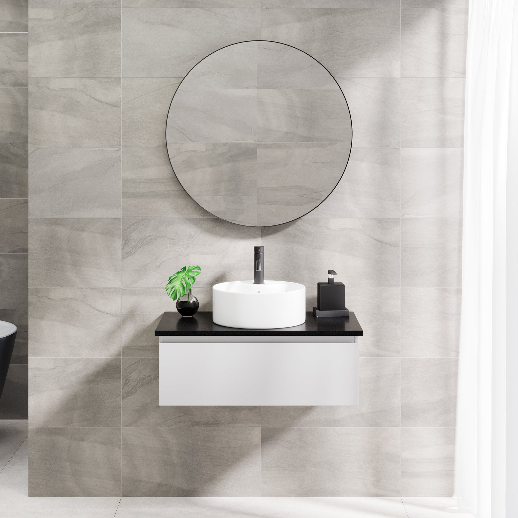 Stavanger Badrumsmöbel, Vit Matt - Tvättställsskåp - BATH DELUXE - PRESTIGE - 88 - 060 - 03 - 01 - 40 - BATHDELUXE SWEDEN