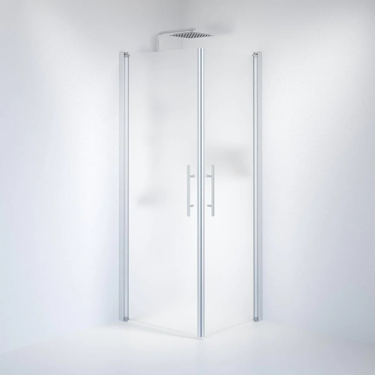 Vänern Duschhörn, Rak, Frostat Glas, Borstad Aluminium Profil - Duschhörna - BATH DELUXE - PRESTIGE - 36 - 708 - 67 - 55 - 00 - BATHDELUXE SWEDEN