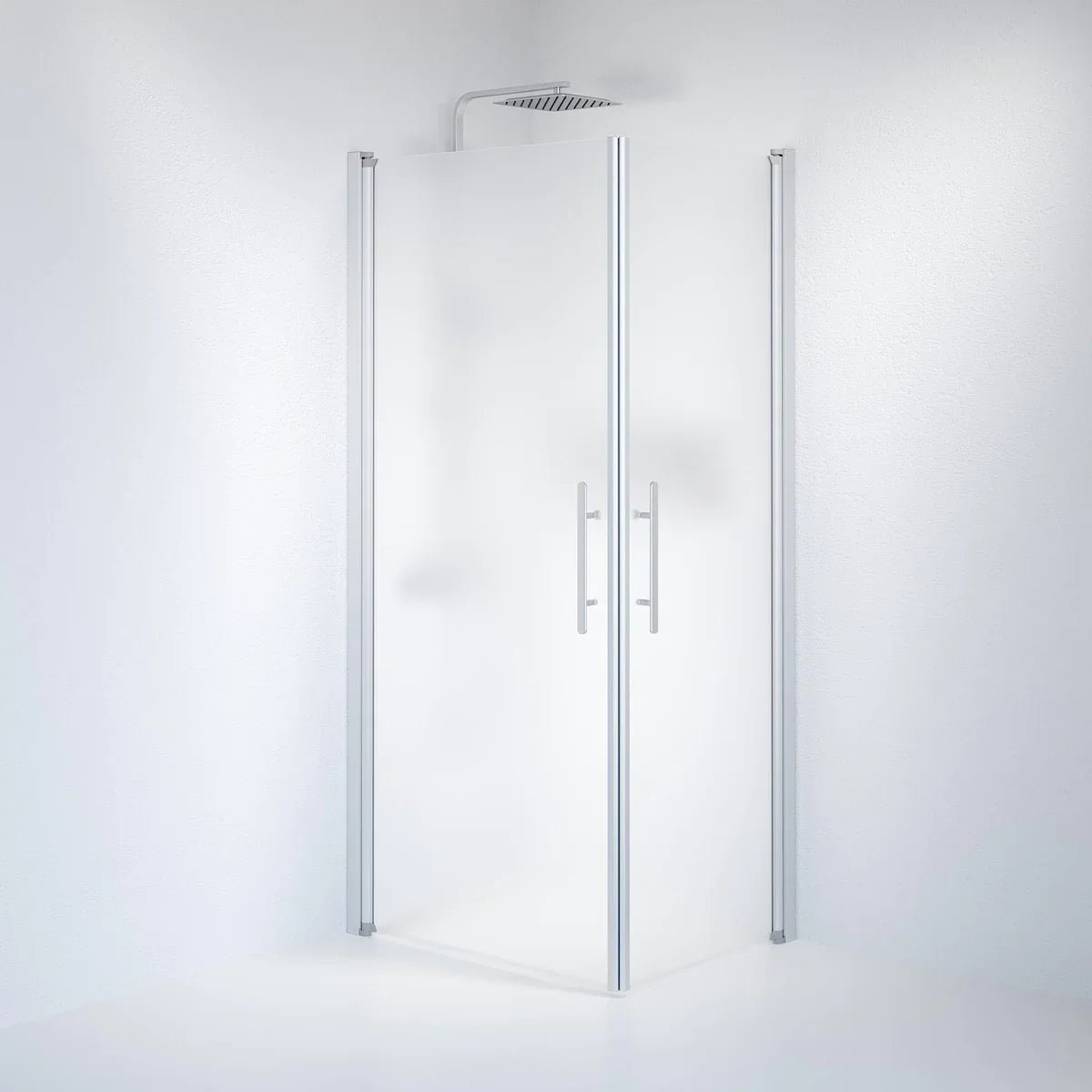 Vänern Duschhörn, Rak, Frostat Glas, Borstad Aluminium Profil - Duschhörna - BATH DELUXE - PRESTIGE - 36 - 709 - 67 - 55 - 00 - BATHDELUXE SWEDEN