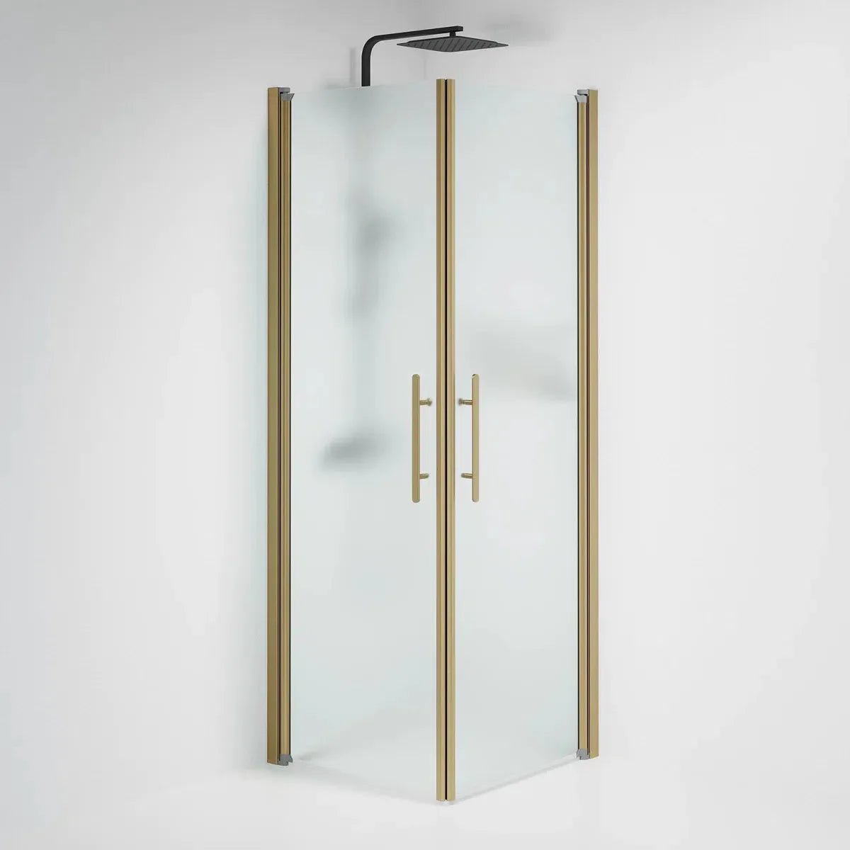 Vänern Duschhörn, Rak, Frostat Glas, Brons Profil - Duschhörna - BATH DELUXE - PRESTIGE - 36 - 707 - 70 - 55 - 00 - BATHDELUXE SWEDEN