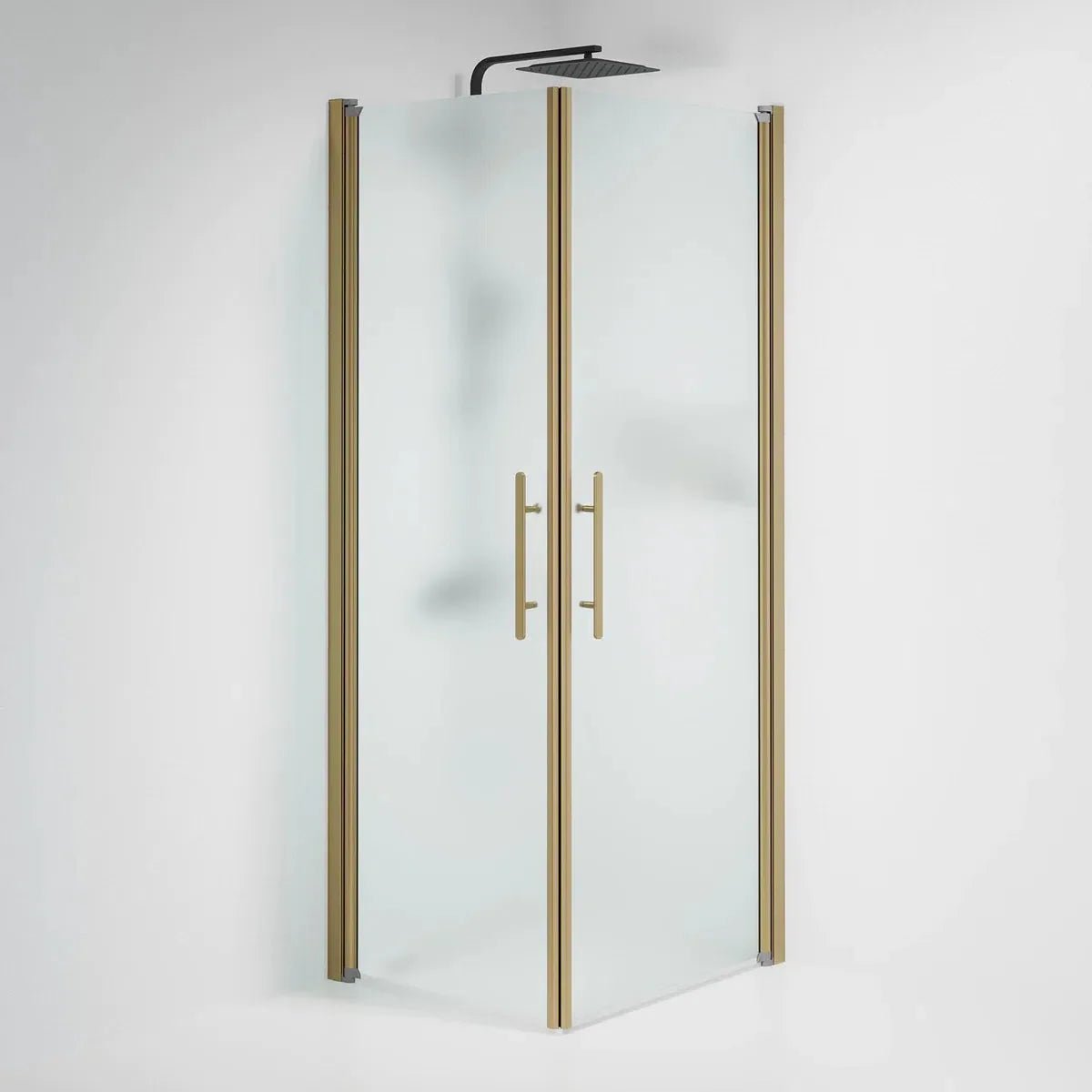 Vänern Duschhörn, Rak, Frostat Glas, Brons Profil - Duschhörna - BATH DELUXE - PRESTIGE - 36 - 708 - 70 - 55 - 00 - BATHDELUXE SWEDEN