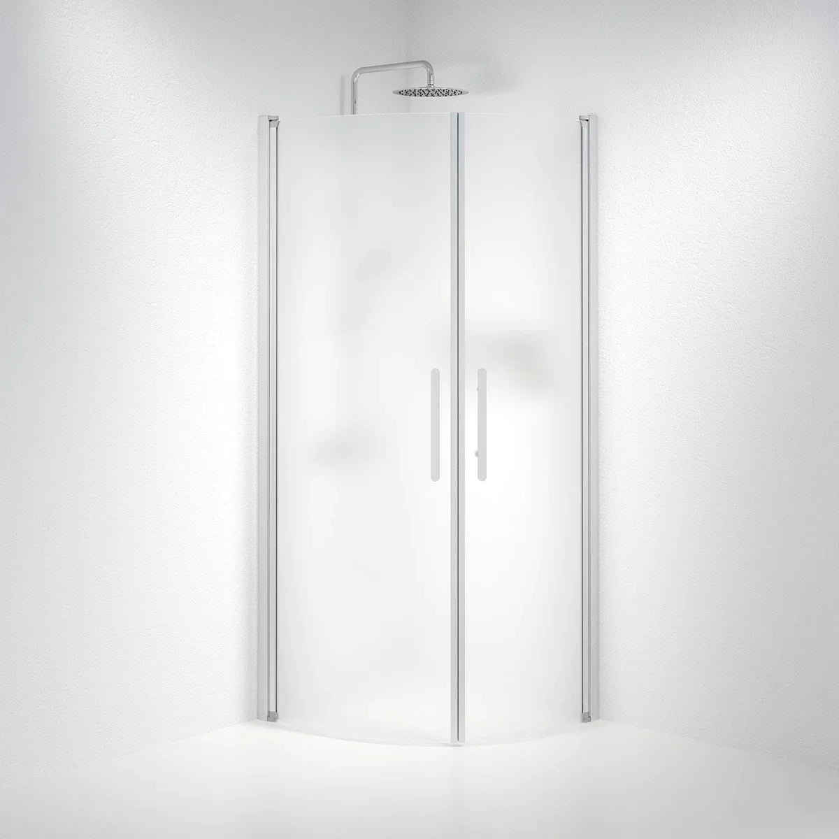 Vänern Duschhörn, Rund, Frostat Glas, Borstad Aluminium Profil - Duschhörna - BATH DELUXE - PRESTIGE - 35 - 709 - 67 - 55 - 00 - BATHDELUXE SWEDEN
