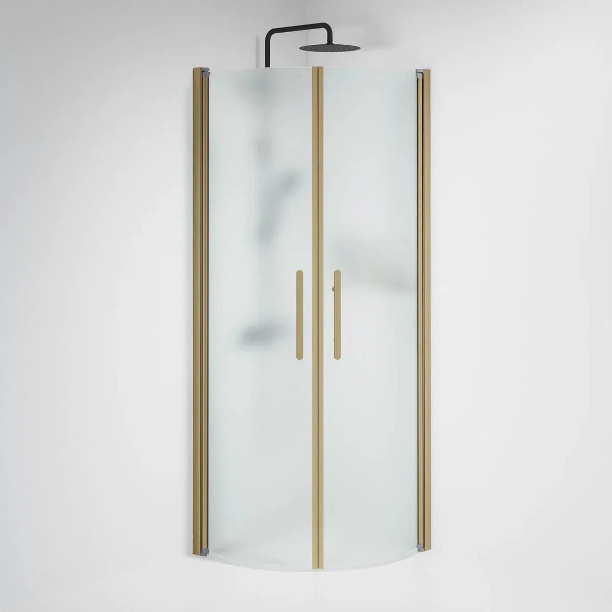 Vänern Duschhörn, Rund, Frostat Glas, Brons Profil - Duschhörna - BATH DELUXE - PRESTIGE - 35 - 707 - 70 - 55 - 00 - BATHDELUXE SWEDEN