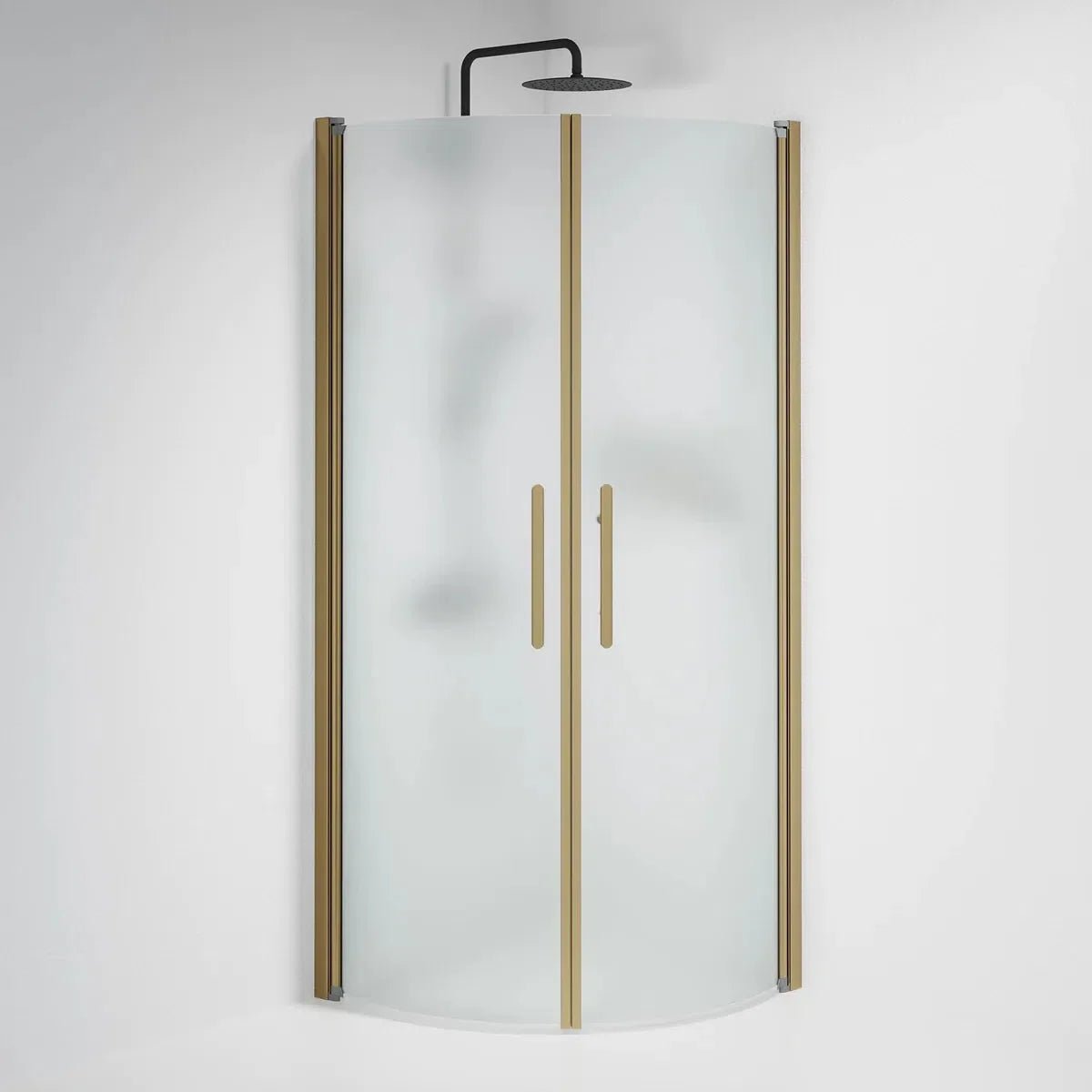 Vänern Duschhörn, Rund, Frostat Glas, Brons Profil - Duschhörna - BATH DELUXE - PRESTIGE - 35 - 808 - 70 - 55 - 00 - BATHDELUXE SWEDEN