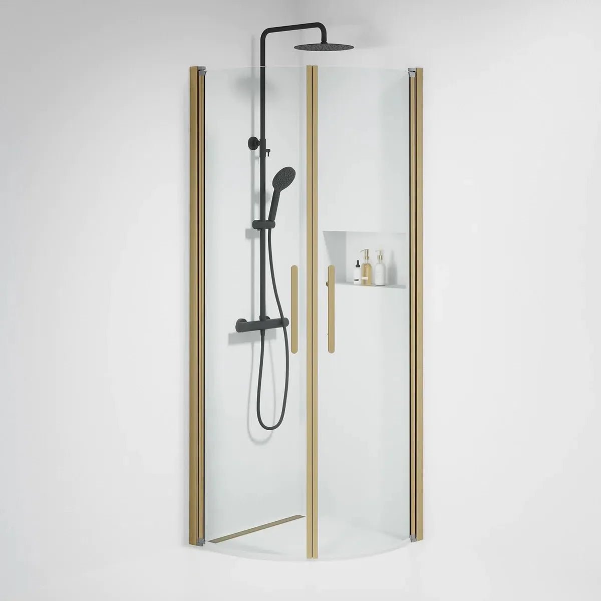 Vänern Duschhörn, Rund, Klarglas, Brons Profil - Duschhörna - BATH DELUXE - PRESTIGE - 35 - 707 - 70 - 50 - 00 - BATHDELUXE SWEDEN