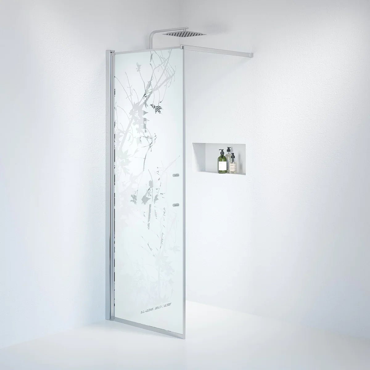 Vänern Duschvägg, Frostat Decor Glas, Krom Profil - Duschväggar - BATH DELUXE - PRESTIGE - 39 - 080 - 60 - 54 - 00 - BATHDELUXE SWEDEN