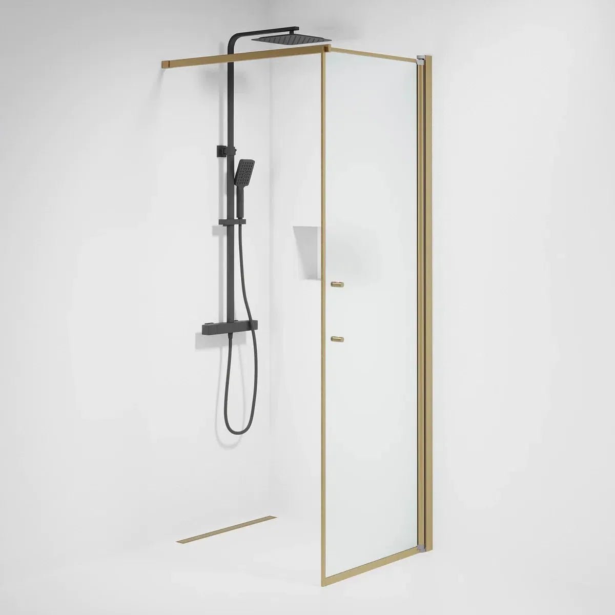 Vänern Duschvägg, Frostat Glas, Brons Profil - Duschväggar - BATH DELUXE - PRESTIGE - 39 - 070 - 70 - 55 - 00 - BATHDELUXE SWEDEN
