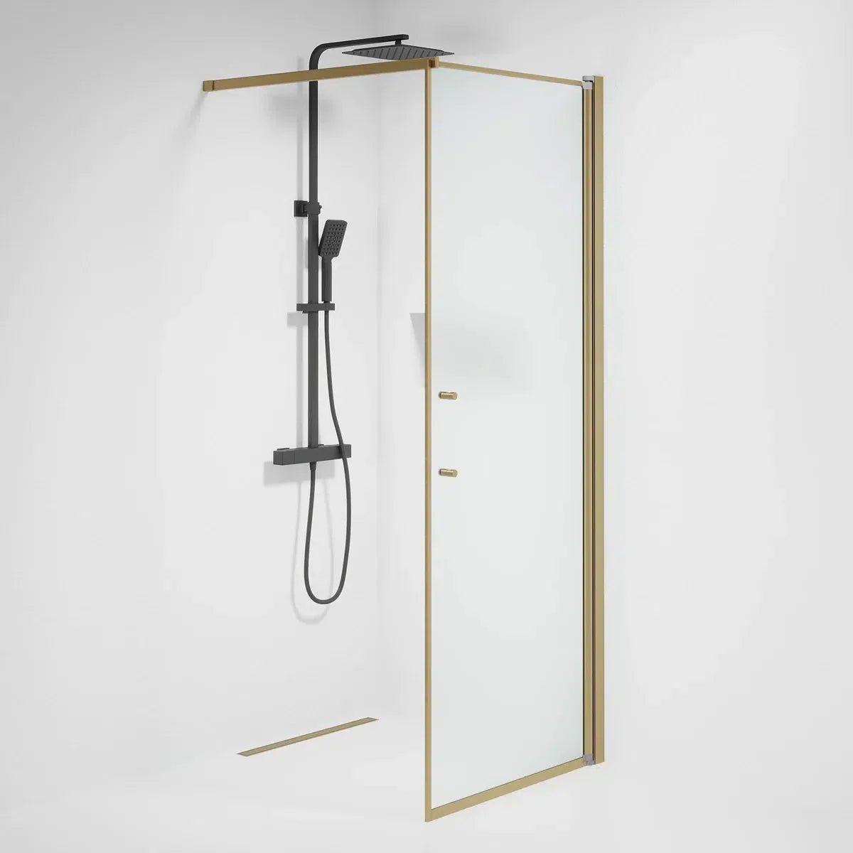 Vänern Duschvägg, Frostat Glas, Brons Profil - Duschväggar - BATH DELUXE - PRESTIGE - 39 - 080 - 70 - 55 - 00 - BATHDELUXE SWEDEN
