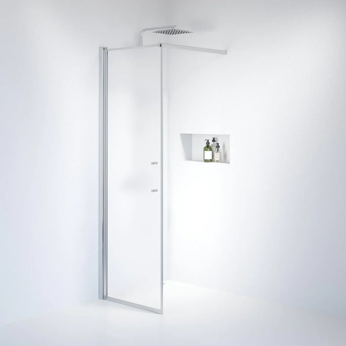 Vänern Duschvägg, Frostat Glas, Krom Profil - Duschväggar - BATH DELUXE - PRESTIGE - 39 - 070 - 60 - 55 - 00 - BATHDELUXE SWEDEN