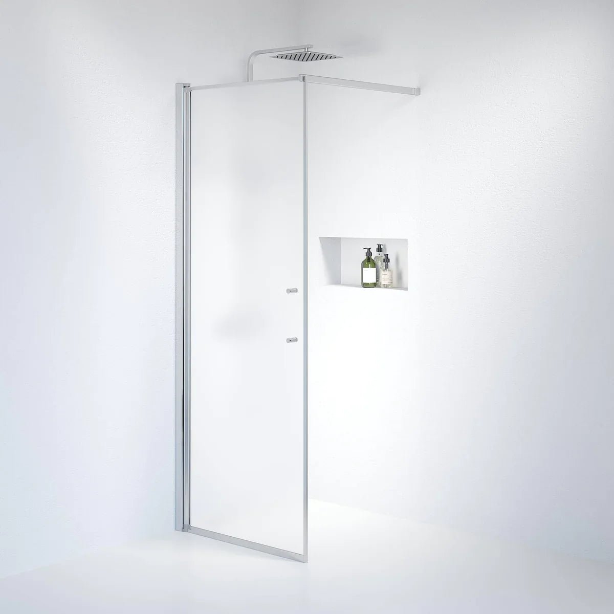 Vänern Duschvägg, Frostat Glas, Krom Profil - Duschväggar - BATH DELUXE - PRESTIGE - 39 - 080 - 60 - 55 - 00 - BATHDELUXE SWEDEN