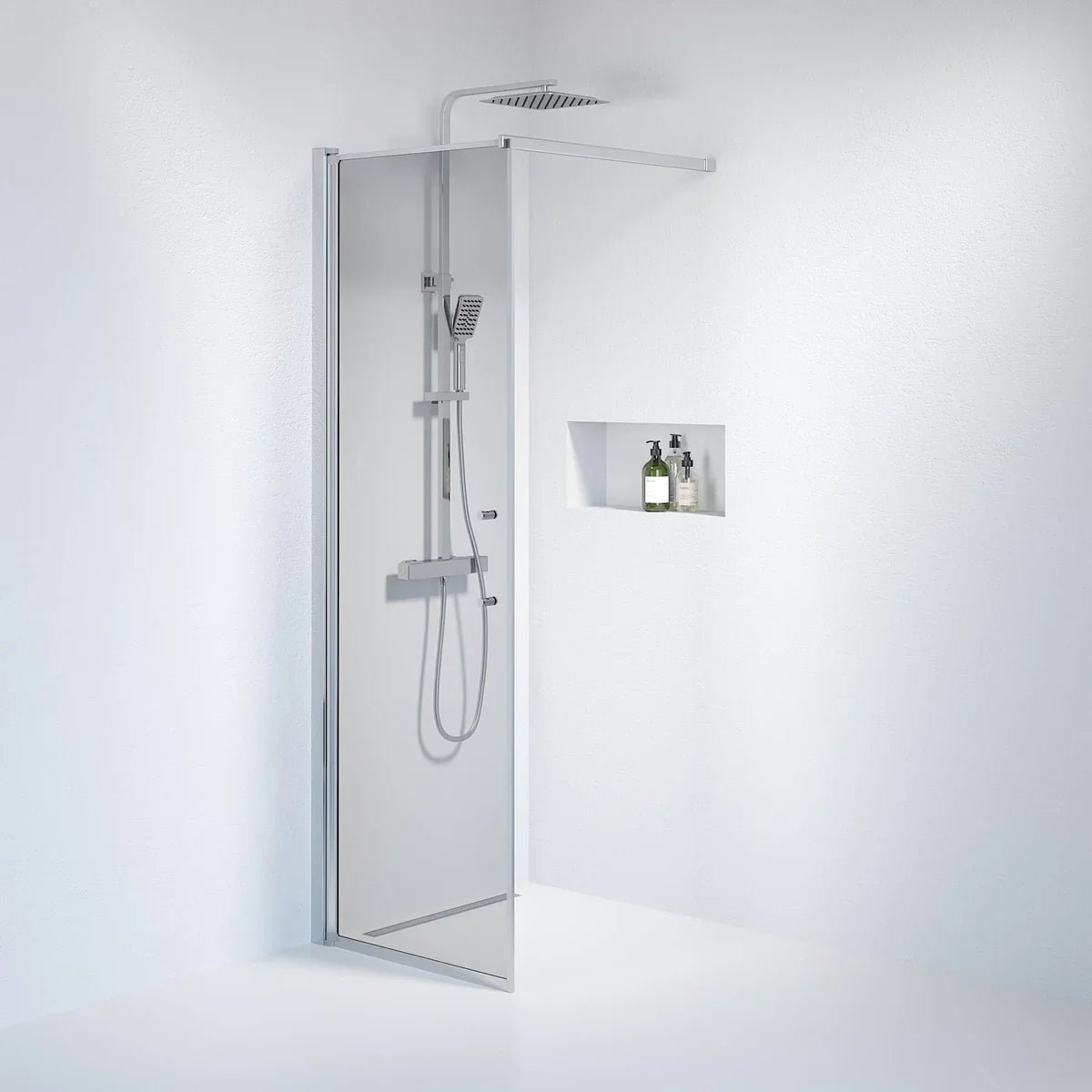 Vänern Duschvägg, Rökfärgat Glas, Krom Profil - Duschväggar - BATH DELUXE - PRESTIGE - 39 - 070 - 60 - 56 - 00 - BATHDELUXE SWEDEN