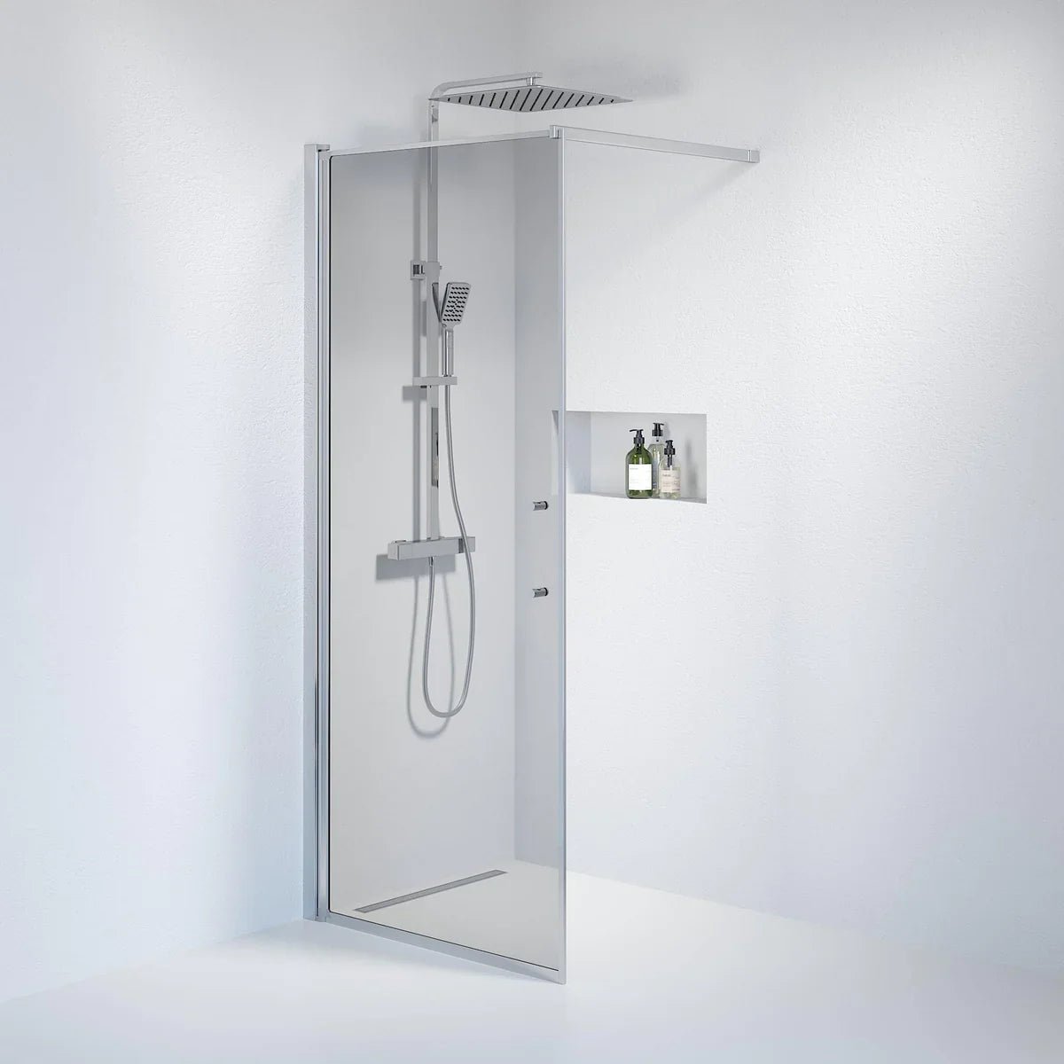 Vänern Duschvägg, Rökfärgat Glas, Krom Profil - Duschväggar - BATH DELUXE - PRESTIGE - 39 - 090 - 60 - 56 - 00 - BATHDELUXE SWEDEN