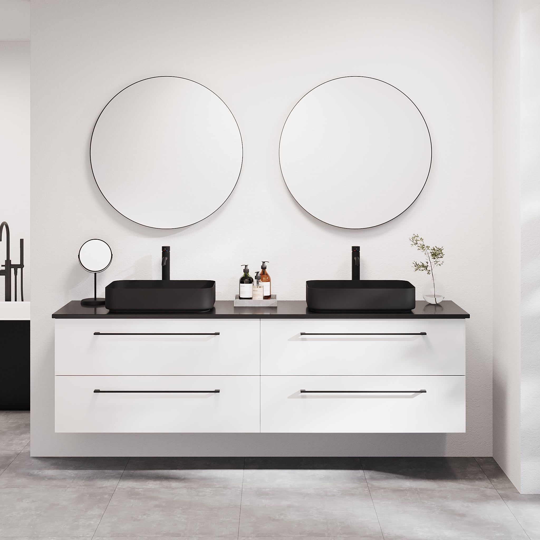 Vårhus Badrumsmöbel, Vit Matt - Tvättställsskåp - BATH DELUXE - PRESTIGE - 70 - 200 - 32 - 01 - 42 - BATHDELUXE SWEDEN