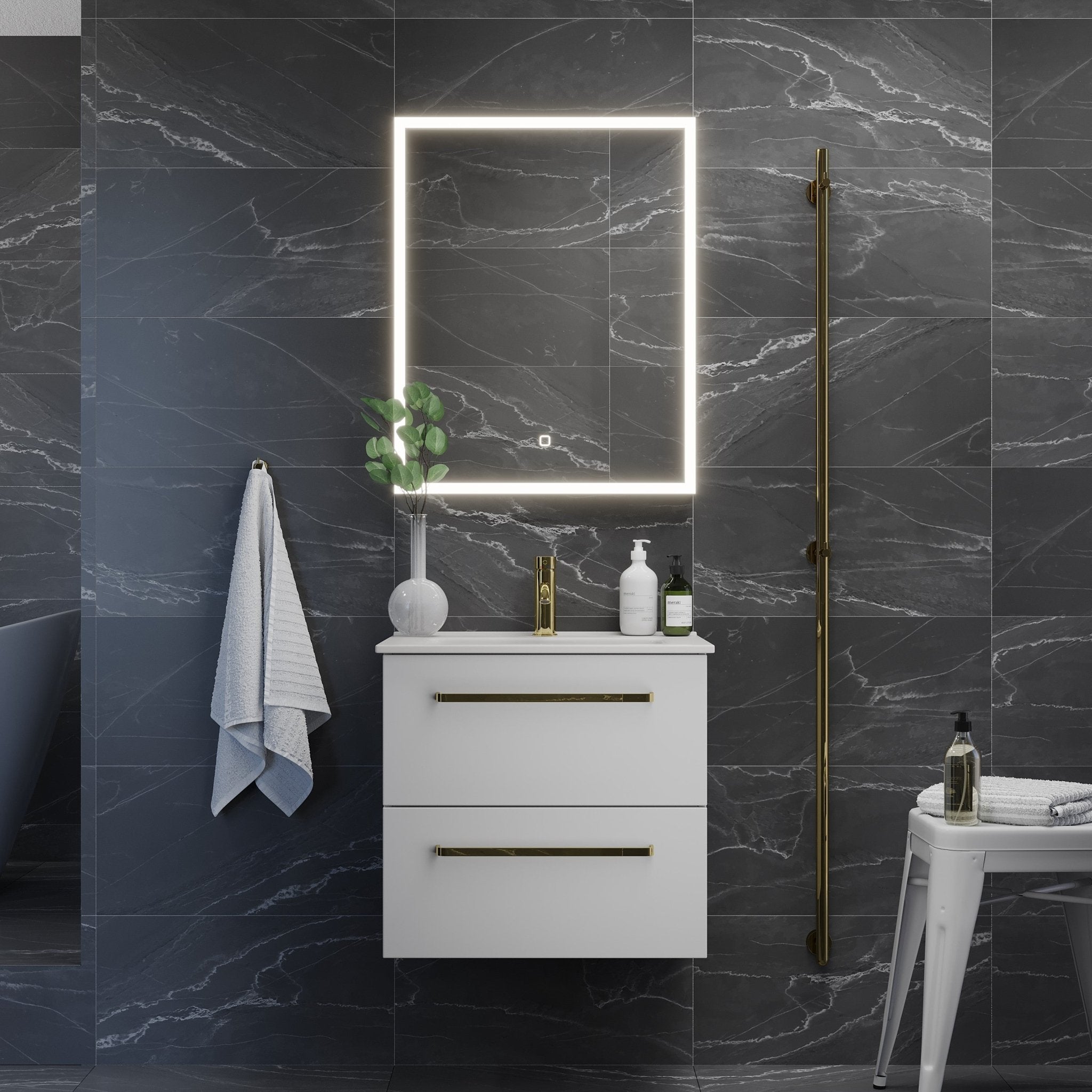 Veggli Badrumsmöbel, Vit Matt - Tvättställsskåp - BATH DELUXE - PRESTIGE - 70 - 060 - 54 - 01 - 30 - BATHDELUXE SWEDEN