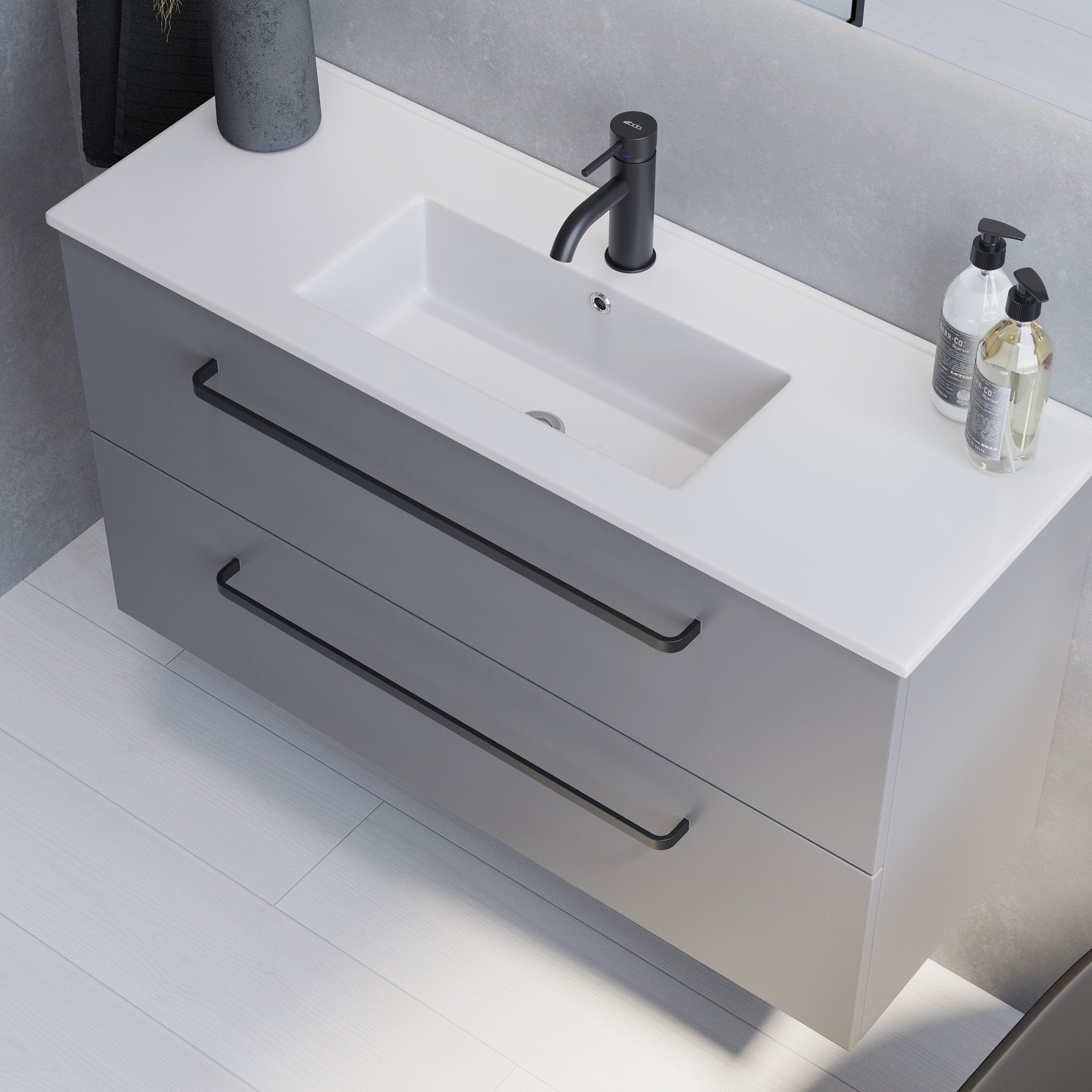 Vegsund Tvättställsskåp Slimline, Grå Matt - Tvättställsskåp - BATH DELUXE - PRESTIGE - 70 - 100 - 70 - 03 - 30 - BATHDELUXE SWEDEN