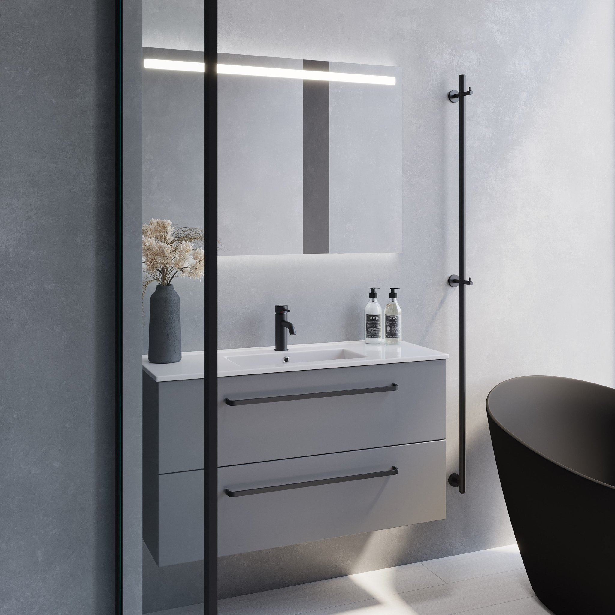 Vegsund Tvättställsskåp Slimline, Grå Matt - Tvättställsskåp - BATH DELUXE - PRESTIGE - 70 - 100 - 70 - 03 - 30 - BATHDELUXE SWEDEN