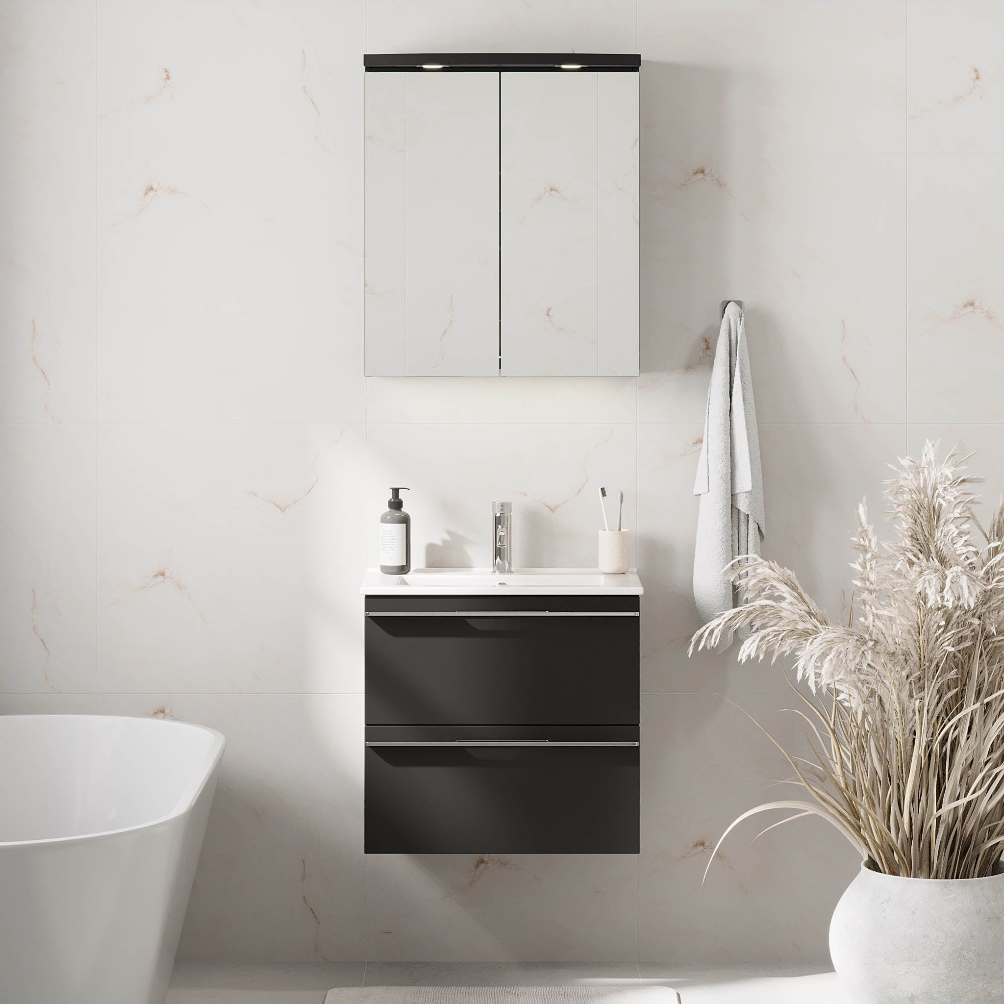 Verdal Badrumsmöbel, Svart Matt - Tvättställsskåp - BATH DELUXE - PRESTIGE - 70 - 060 - 70 - 02 - 31 - BATHDELUXE SWEDEN