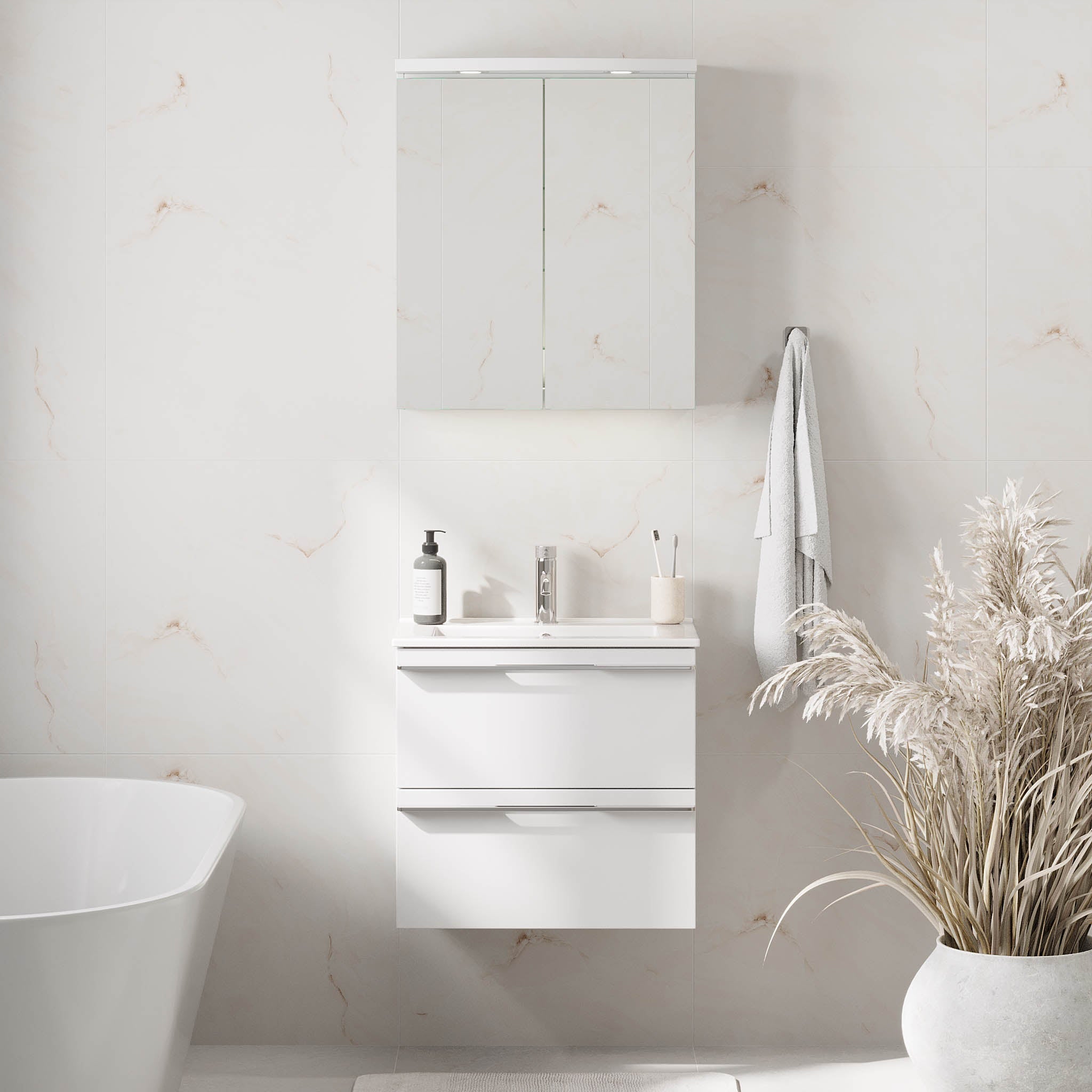 Verdal Slimline Badrumsmöbel, Vit Matt - Tvättställsskåp - BATH DELUXE - PRESTIGE - 70 - 060 - 70 - 01 - 31 - BATHDELUXE SWEDEN