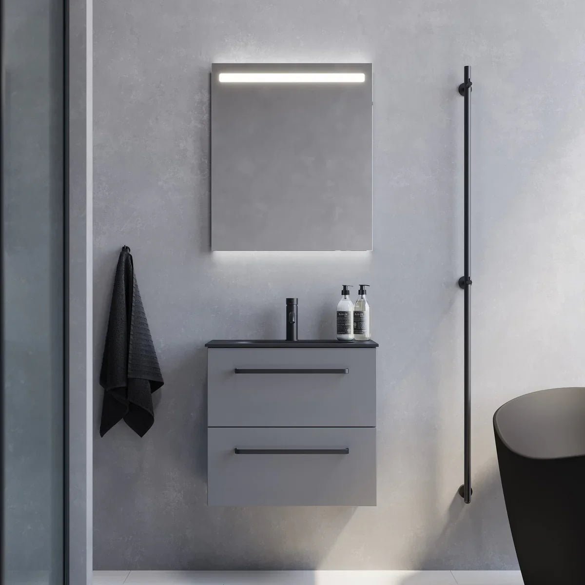 Veste Slimline Badrumsmöbel, Grå Matt - Tvättställsskåp - BATH DELUXE - PRESTIGE - 70 - 060 - 73 - 03 - 30 - BATHDELUXE SWEDEN