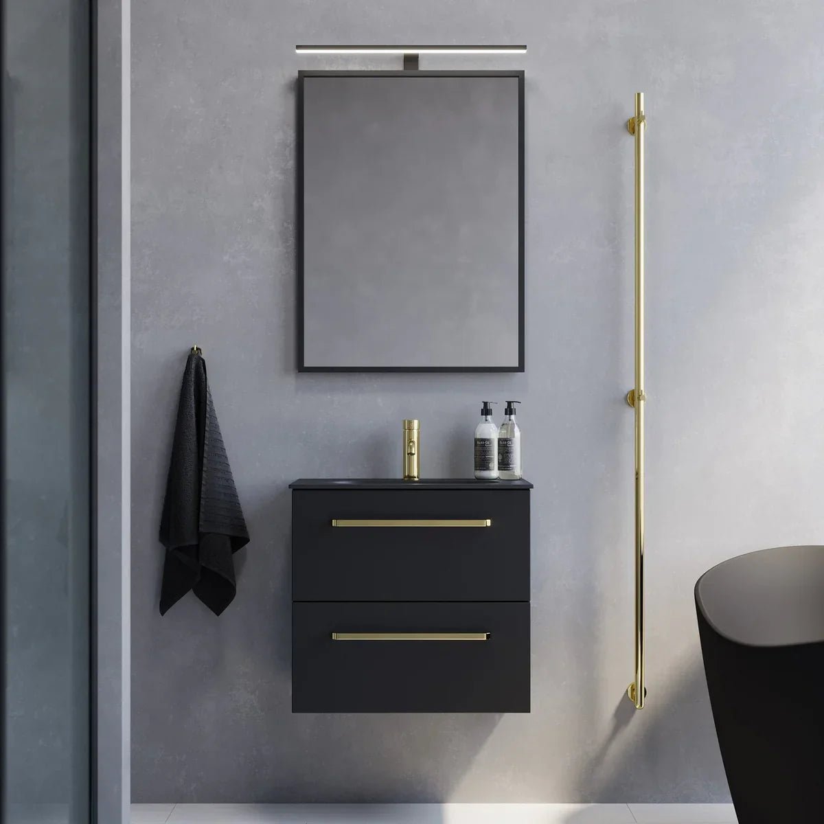 Veste Slimline Badrumsmöbel, Svart Matt - Tvättställsskåp - BATH DELUXE - PRESTIGE - 70 - 060 - 73 - 02 - 30 - BATHDELUXE SWEDEN