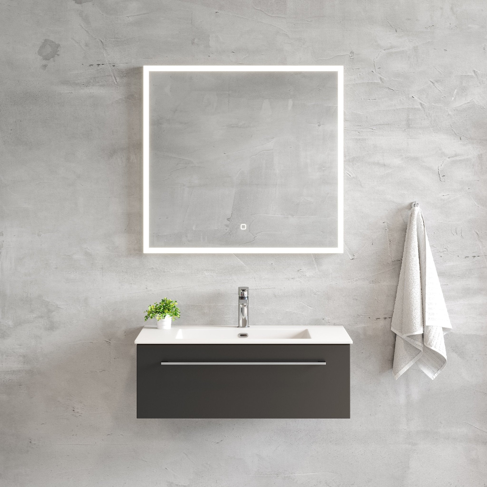 Vikedal Compact Badrumsmöbel, Svart Matt - Tvättställsskåp - BATH DELUXE - PRESTIGE - 85 - 080 - 52 - 02 - 30 - BATHDELUXE SWEDEN