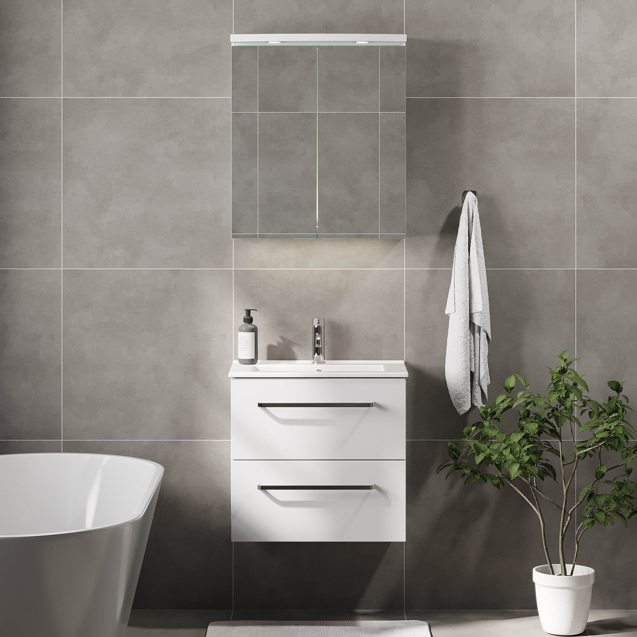 Volda Badrumsmöbel, Vit Matt - Tvättställsskåp - BATH DELUXE - PRESTIGE - 70 - 060 - 70 - 01 - 30 - BATHDELUXE SWEDEN